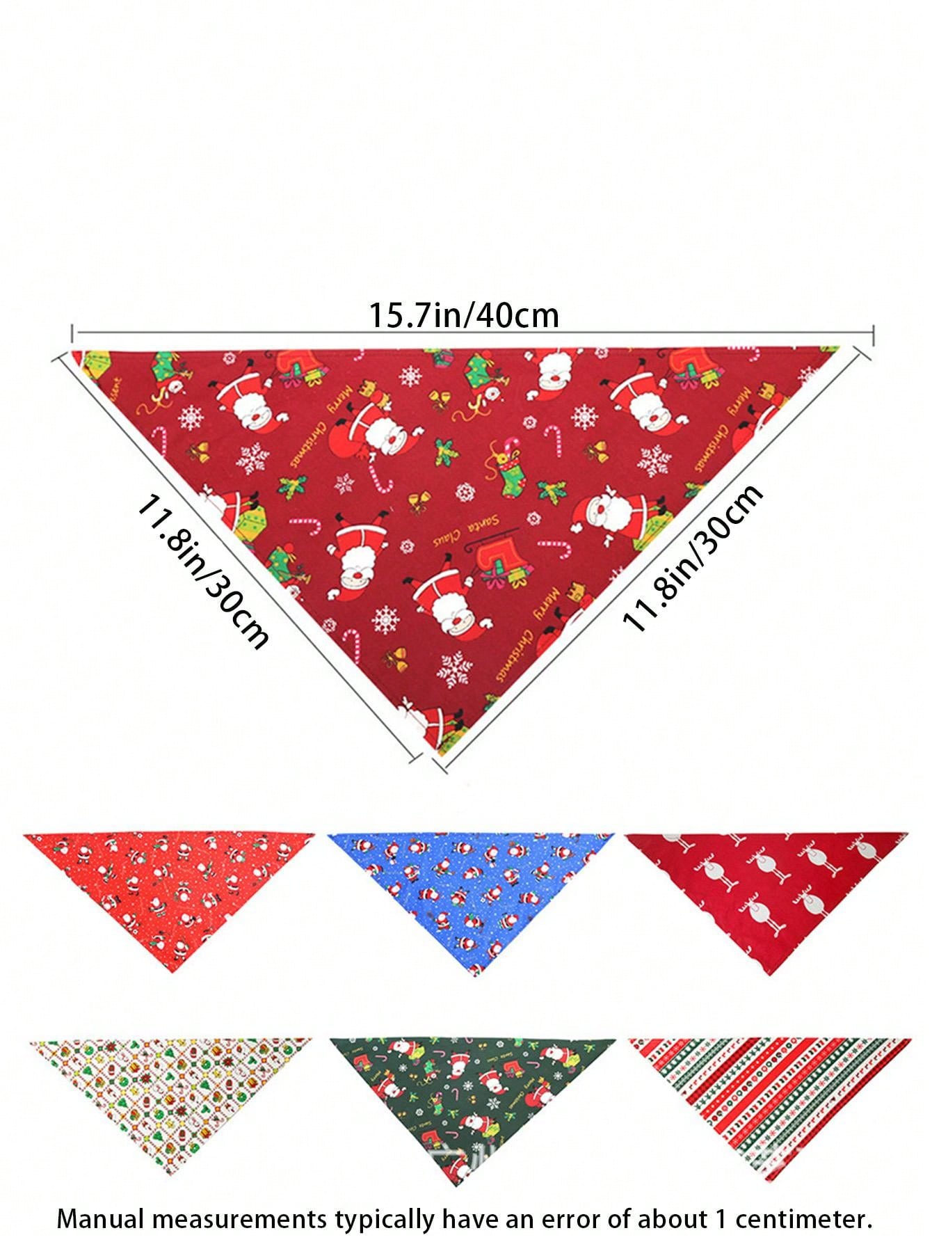 Dog And Cat Christmas Dress Up Bib Triangle Scarf Pet Neck Scarf Dog Saliva Towel Christmas Dog Bandanas Pet Supplies