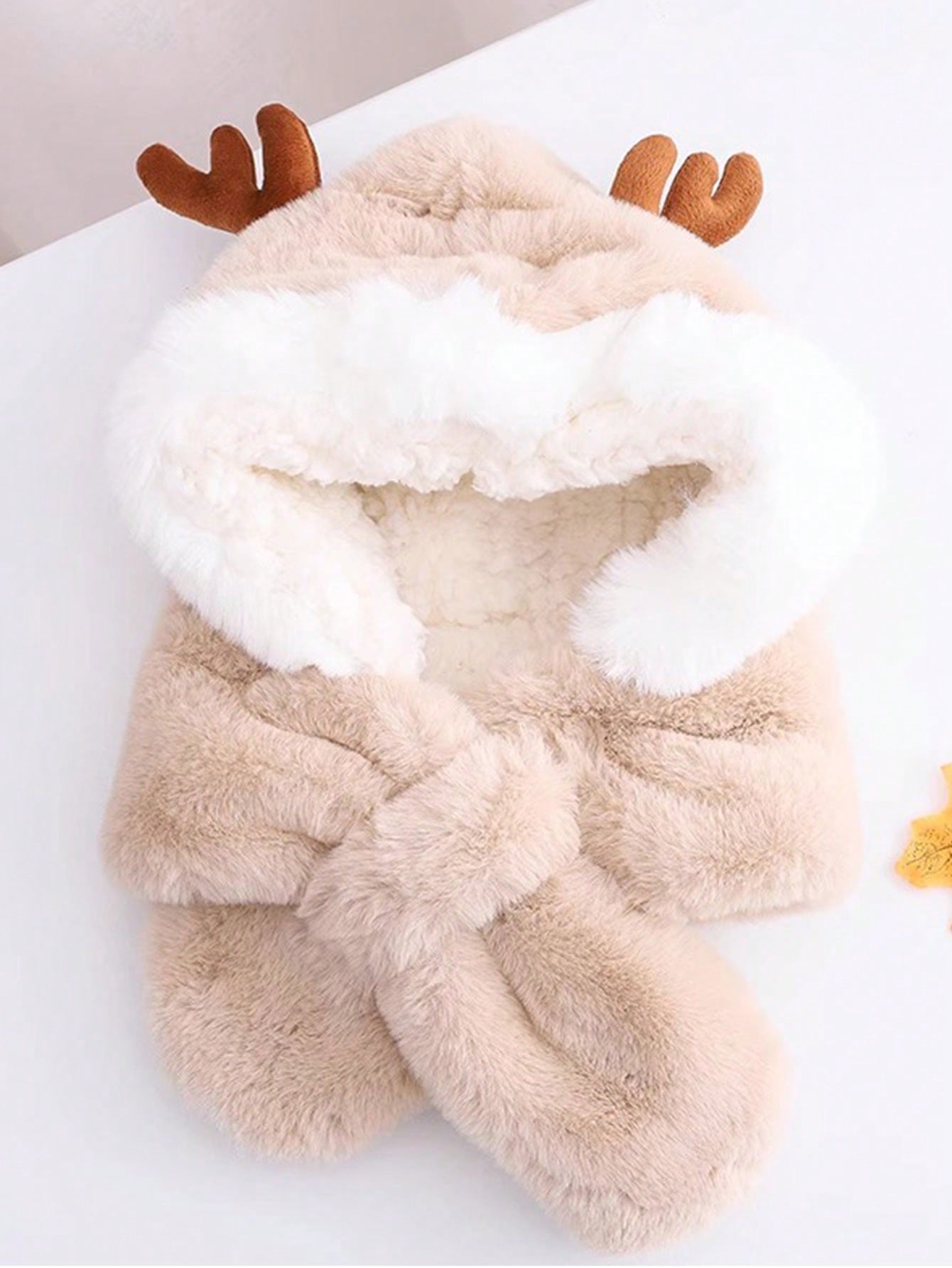 New Winter Deer Antler Hat, Cute Deer Antler Design, Hat And Scarf Integrated Set, Suitable For Autumn & Winter Everyday Wear, Deer Antlers Are Popular In Halloween And Christmas, Thickened And Warm Infant Hat, Windproof Fuzzy Hat For Boys And Girls