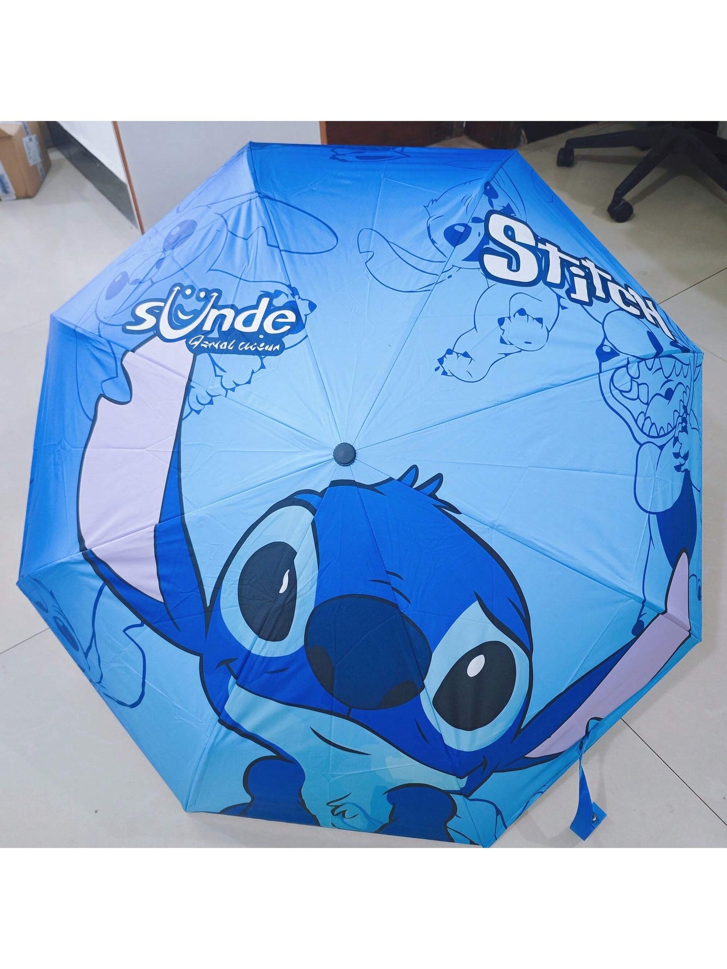 AOGER Stitch Cartoon Umbrella Cute Small UV Protection Umbrella Durable Rainproof Canopy - Automatic Opening, Foldable Design, Suitable For Sun And Rain Travel, Party, Birthday And Festival Ideal Choice - 1pc