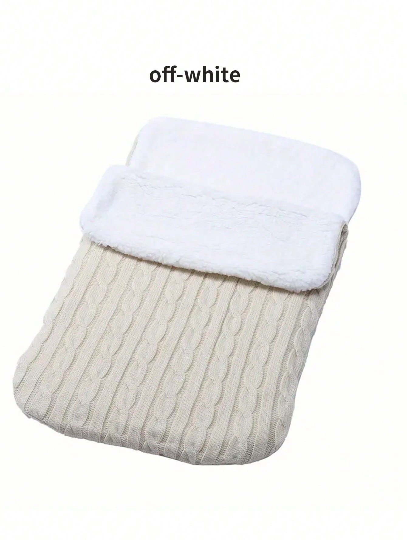 1pc Plush Sleeping Bag, Thick Knitted Warm Sleeping Bag, Winter Baby Outdoor Warm, Newborn Bathing Party Gift, Thanksgiving Gift, Suitable For Babies Under 66cm Height