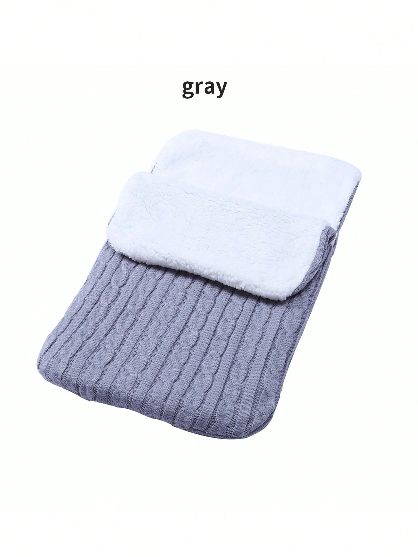 1pc Plush Sleeping Bag, Thick Knitted Warm Sleeping Bag, Winter Baby Outdoor Warm, Newborn Bathing Party Gift, Thanksgiving Gift, Suitable For Babies Under 66cm Height