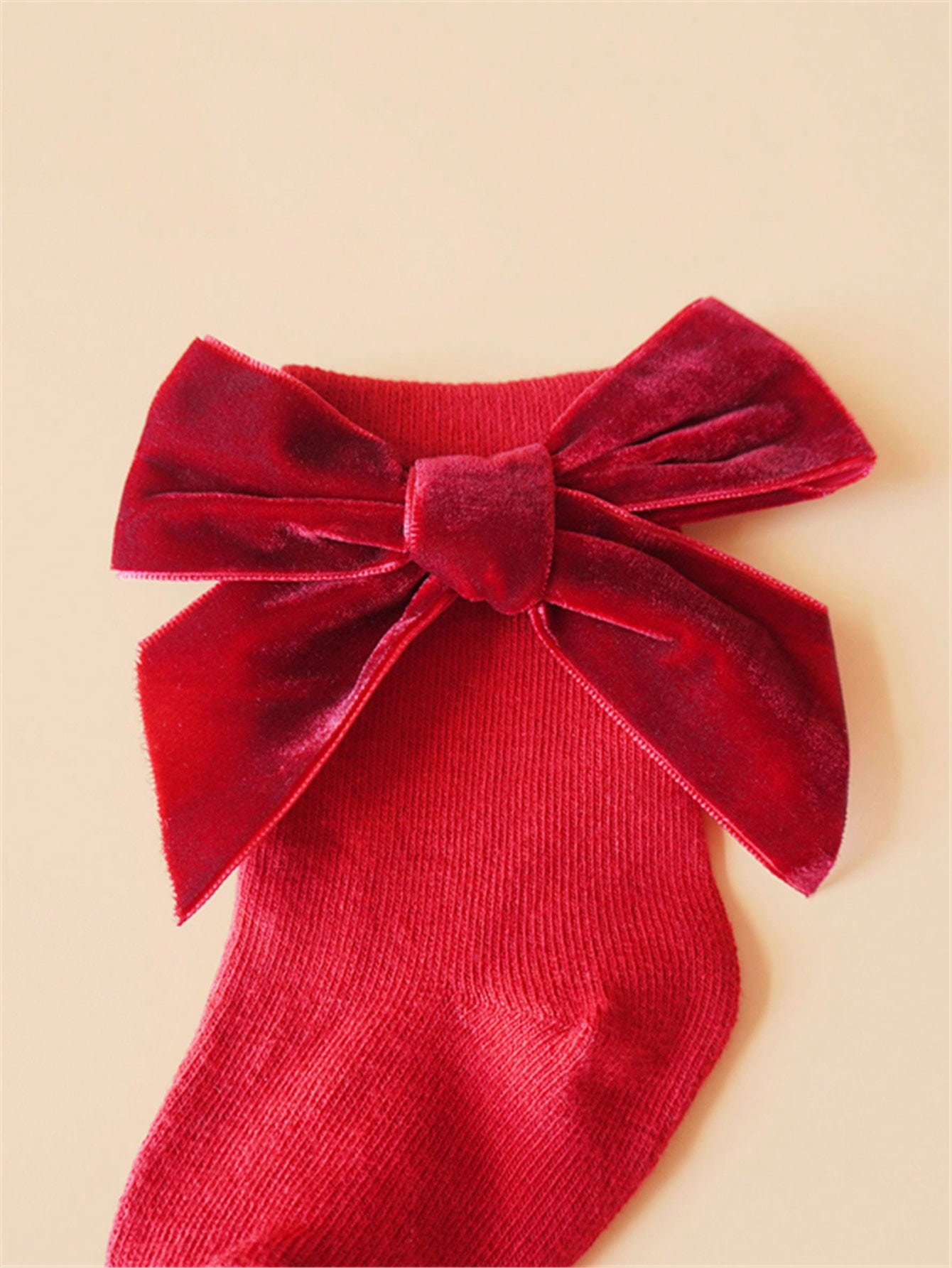 2Pairs/Lot Baby Girls Bows Short Socks Cute Soft Kids Short Sock Children Floor Solid Princess Style Socken Christmas StocksFor 0-3Years Red Green