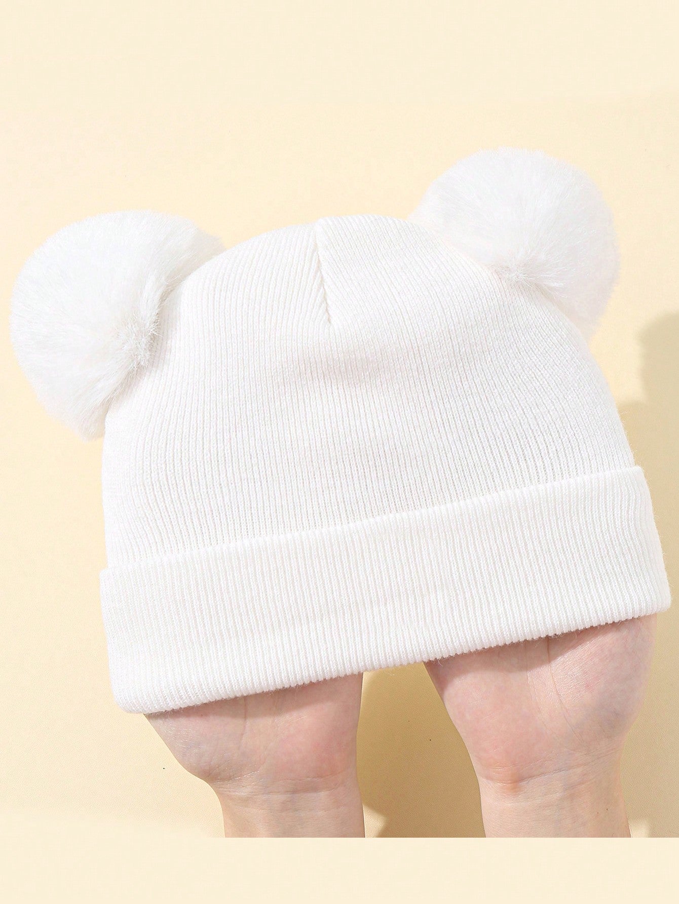 (Custom Made) 1pc Personalized Embroidered Elastic Knit Beanie Hat, Suitable For Daily Wear, 2-7Y