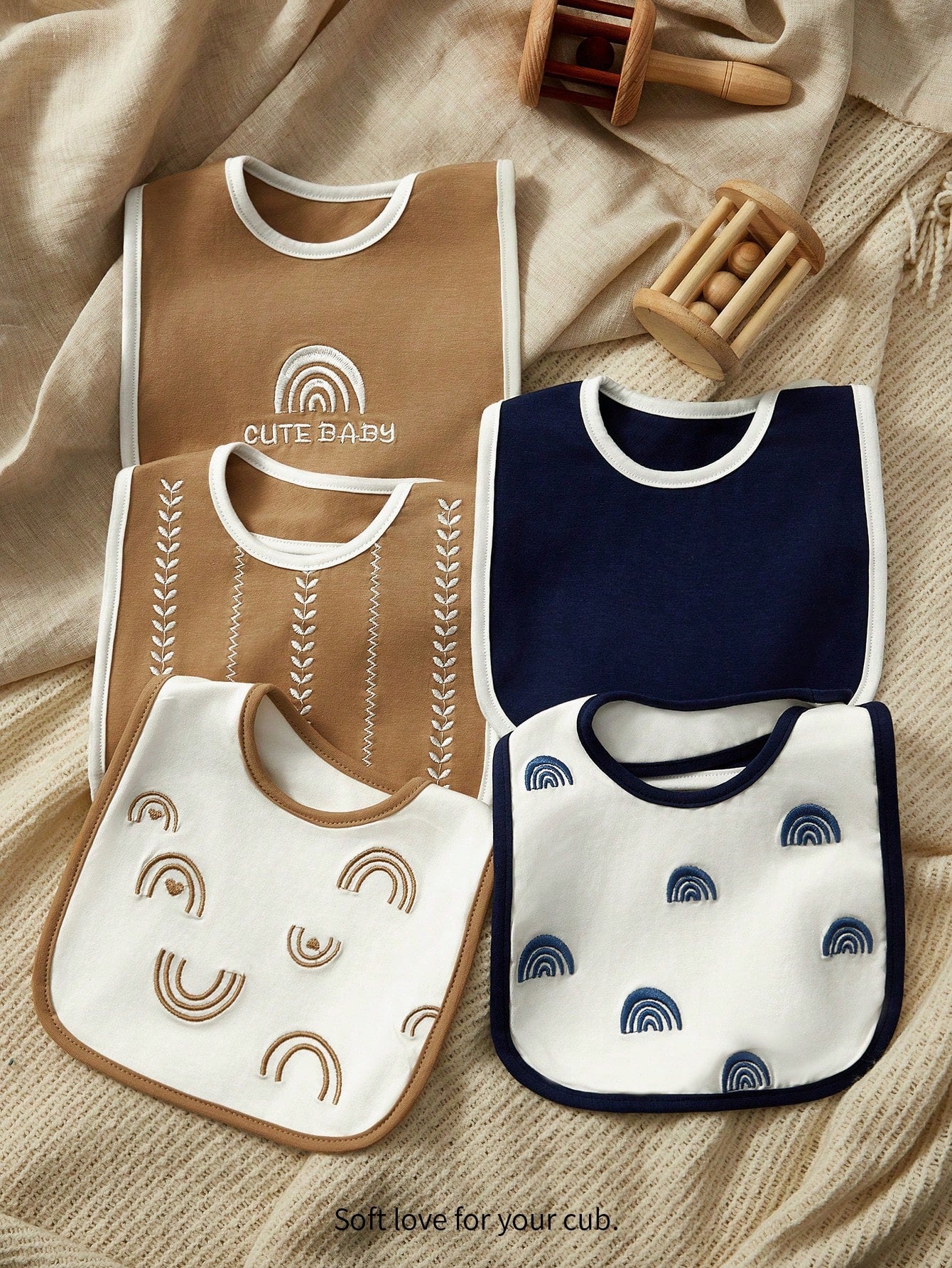 Cozy Pixies Cozy Cub 3pcs/Set Baby Bibs, Gray Elephant Pattern Feeding Bibs, Multi-Use