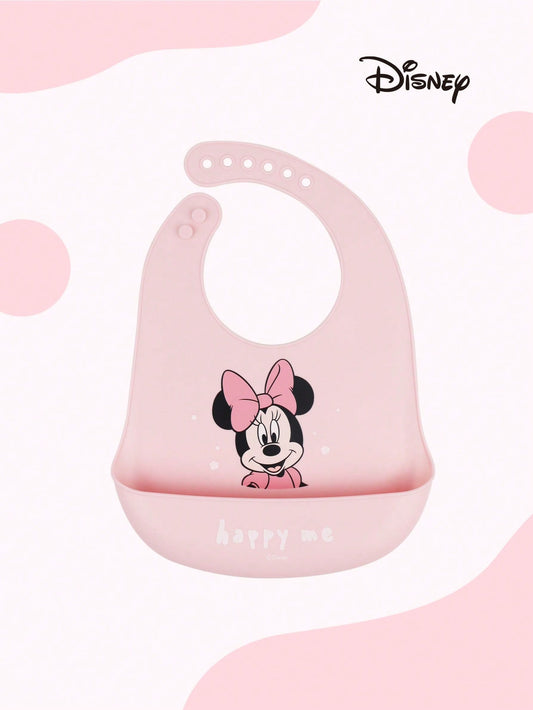 Disney 1pc Disney Mickey Mouse Fashion Silicone Bib With 3 Adjustable Sizes, Large Size For Daily Use