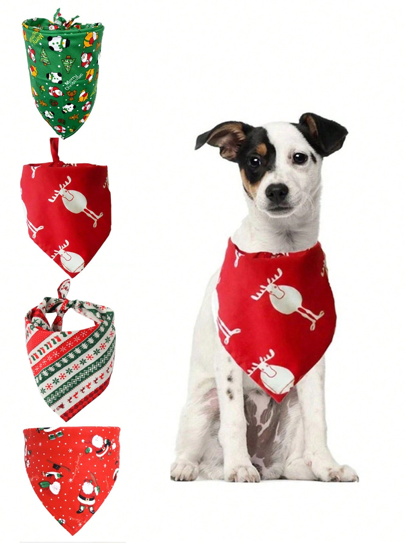 Dog And Cat Christmas Dress Up Bib Triangle Scarf Pet Neck Scarf Dog Saliva Towel Christmas Dog Bandanas Pet Supplies