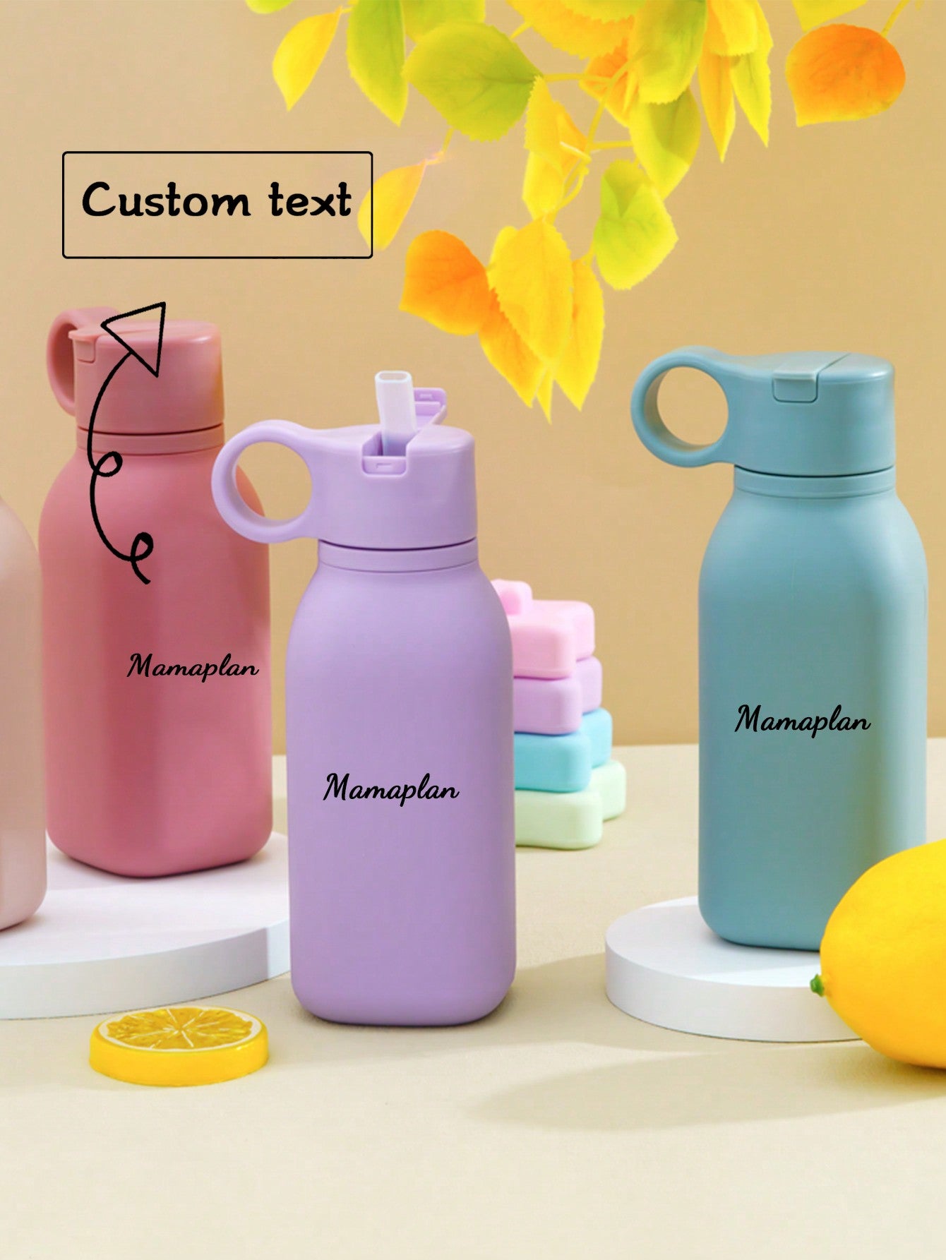 1pc Personalized Customization Name Baby Silicone Sports Cup Custom Baby Tableware Solid Color Baby Water Bottle Kids Flip Lid Cup Leakproof Baby Sippy Cupsbaby Shower Family Decorations Gifts