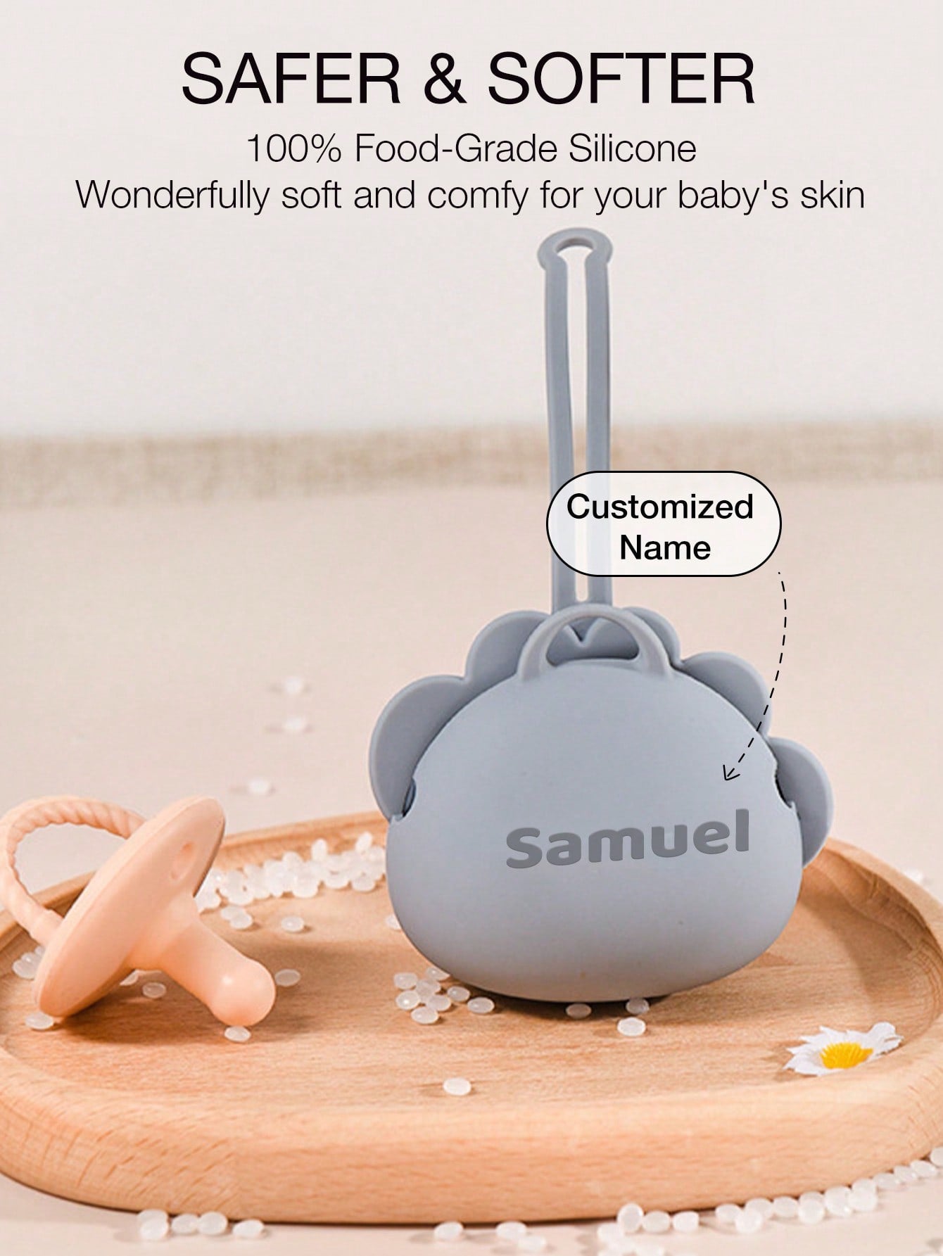 1pc Custom Silicone Pacifier Storage Box, Cartoon Lion Pacifier Holder With Strap, Portable Anti-Loss Pacifier Containerbaby Shower Family Decorations Giftswinter Christmas Eve Gifts Back To School Winter Gift Ideas Boy Girl Valentine's Day