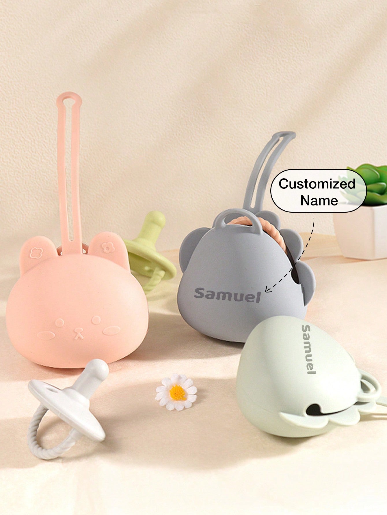1pc Custom Silicone Pacifier Storage Box, Cartoon Lion Pacifier Holder With Strap, Portable Anti-Loss Pacifier Containerbaby Shower Family Decorations Giftswinter Christmas Eve Gifts Back To School Winter Gift Ideas Boy Girl Valentine's Day