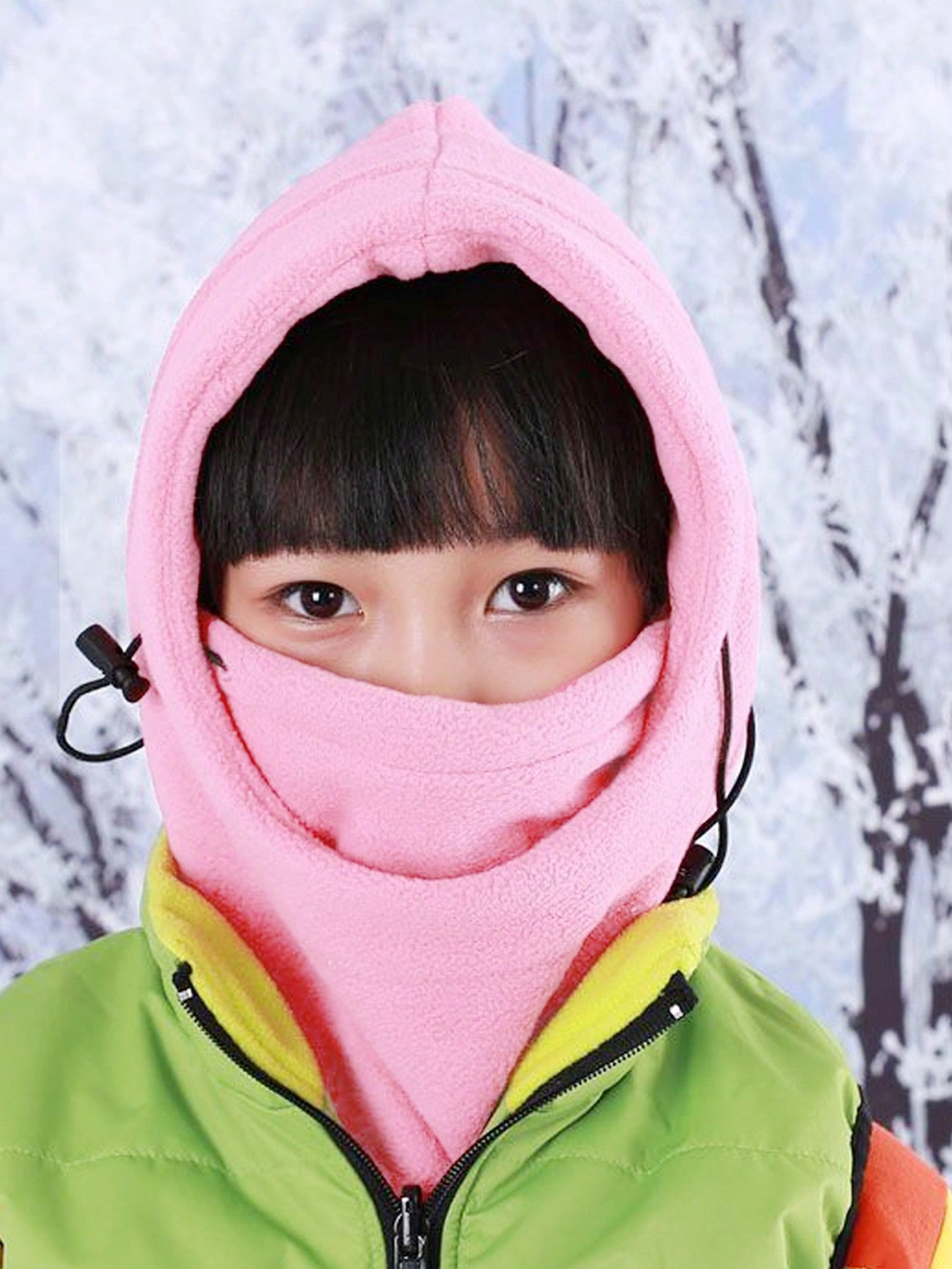 1PC Thermal Neck Warm Full Face Ski Mask Hood Cap Kids Fleece Balaclava Hat Boys Girls Children Skiing Cap