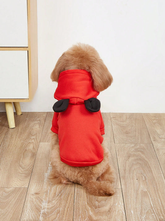 1pc Cute 3D Ear Teddy Bear Pet Sweatshirt