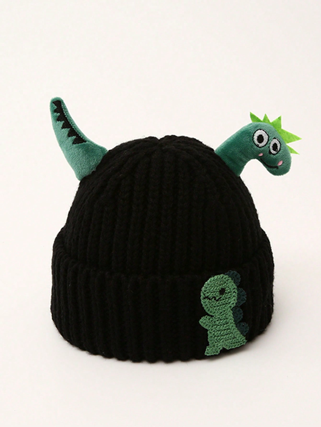 Kids Knitted Beanie Hat With Cute Dinosaur Doll Design, Warm & Soft Knitted Infant Cap For Autumn & Winter, Suitable For Boys And Girls, Popular Knitted Hat For Babies