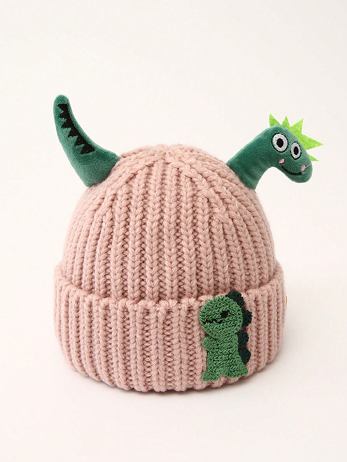 Kids Knitted Beanie Hat With Cute Dinosaur Doll Design, Warm & Soft Knitted Infant Cap For Autumn & Winter, Suitable For Boys And Girls, Popular Knitted Hat For Babies