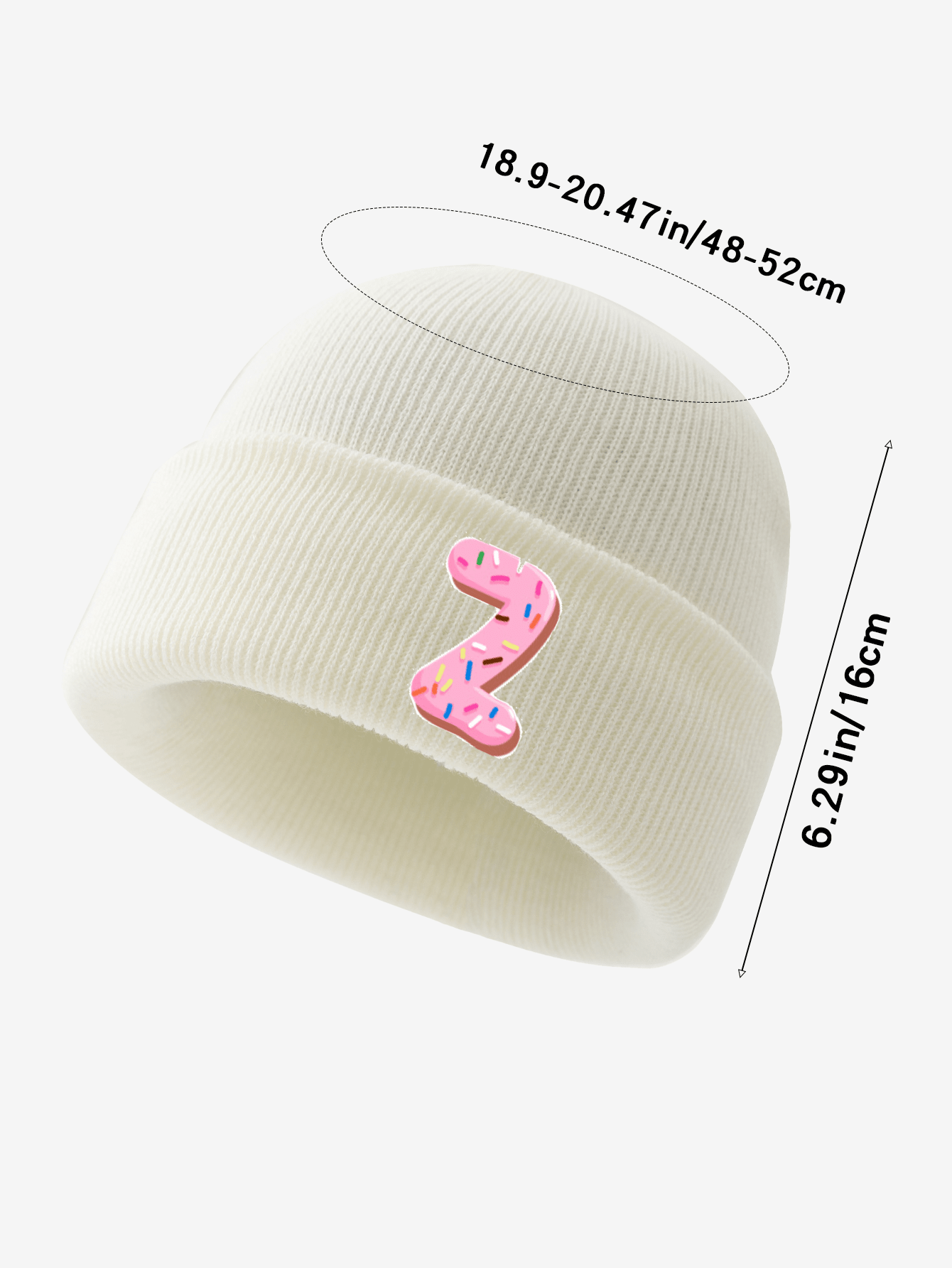1pc Baby Toddler 26 Letter Donut Soft Knitted Warm Cute Stylish Beanie Hat, Suitable For Infant Girls Autumn Winter Daily Wear