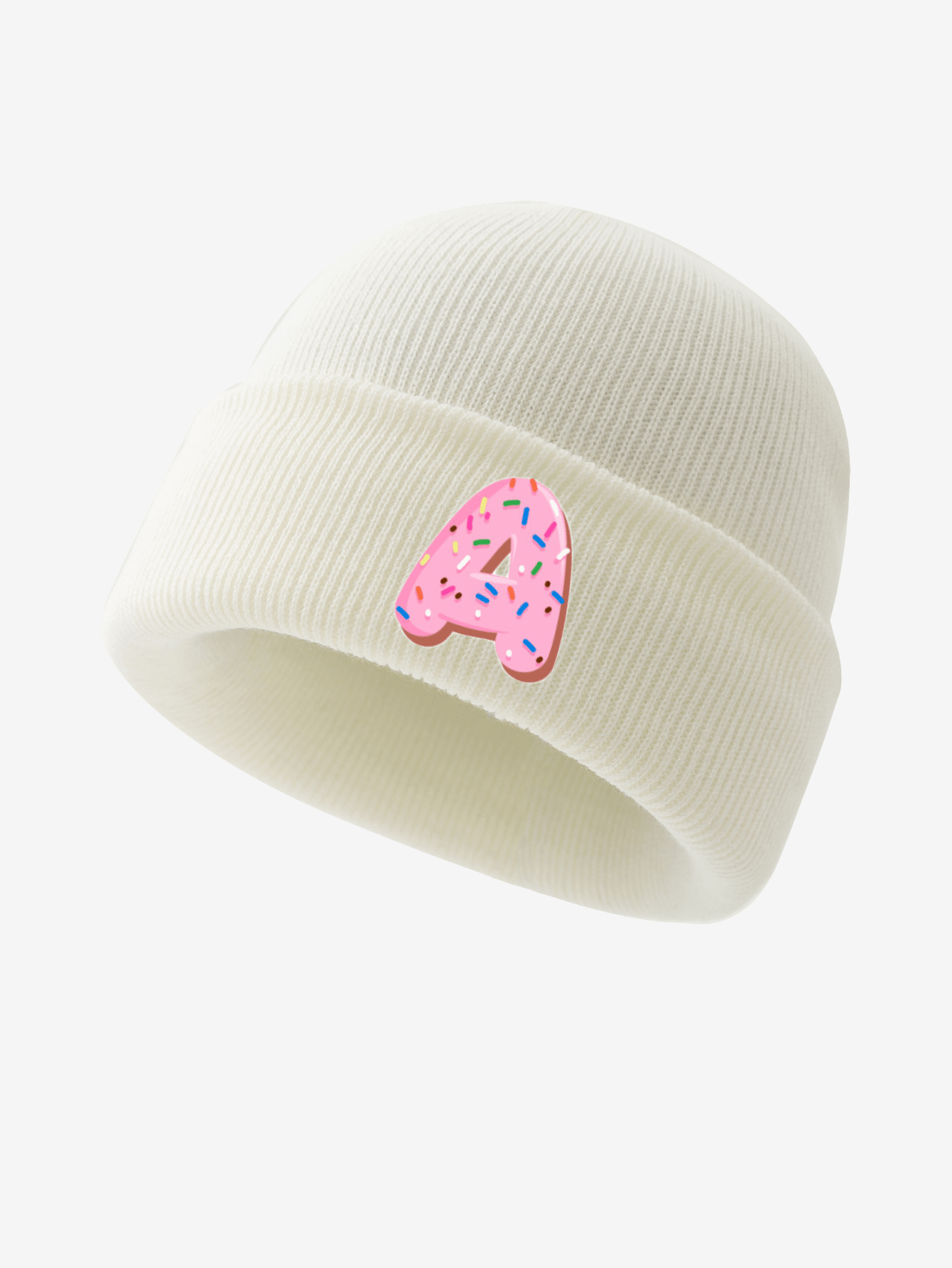 1pc Baby Toddler 26 Letter Donut Soft Knitted Warm Cute Stylish Beanie Hat, Suitable For Infant Girls Autumn Winter Daily Wear