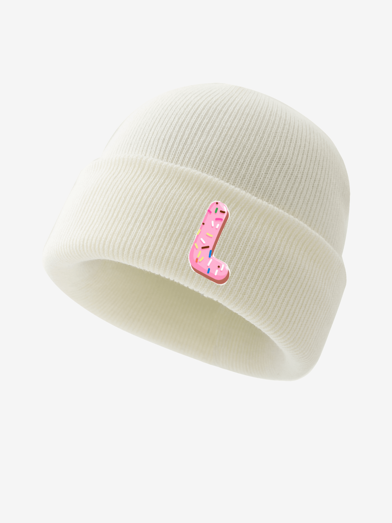 1pc Baby Toddler 26 Letter Donut Soft Knitted Warm Cute Stylish Beanie Hat, Suitable For Infant Girls Autumn Winter Daily Wear