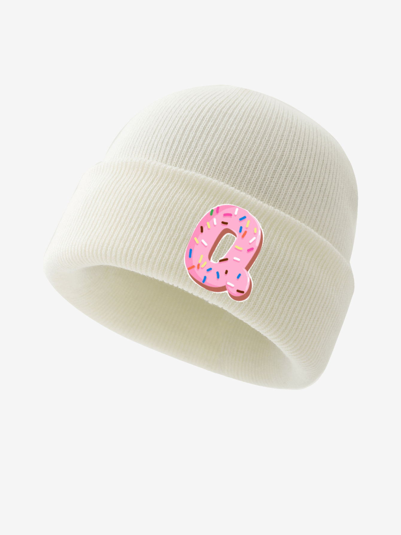 1pc Baby Toddler 26 Letter Donut Soft Knitted Warm Cute Stylish Beanie Hat, Suitable For Infant Girls Autumn Winter Daily Wear