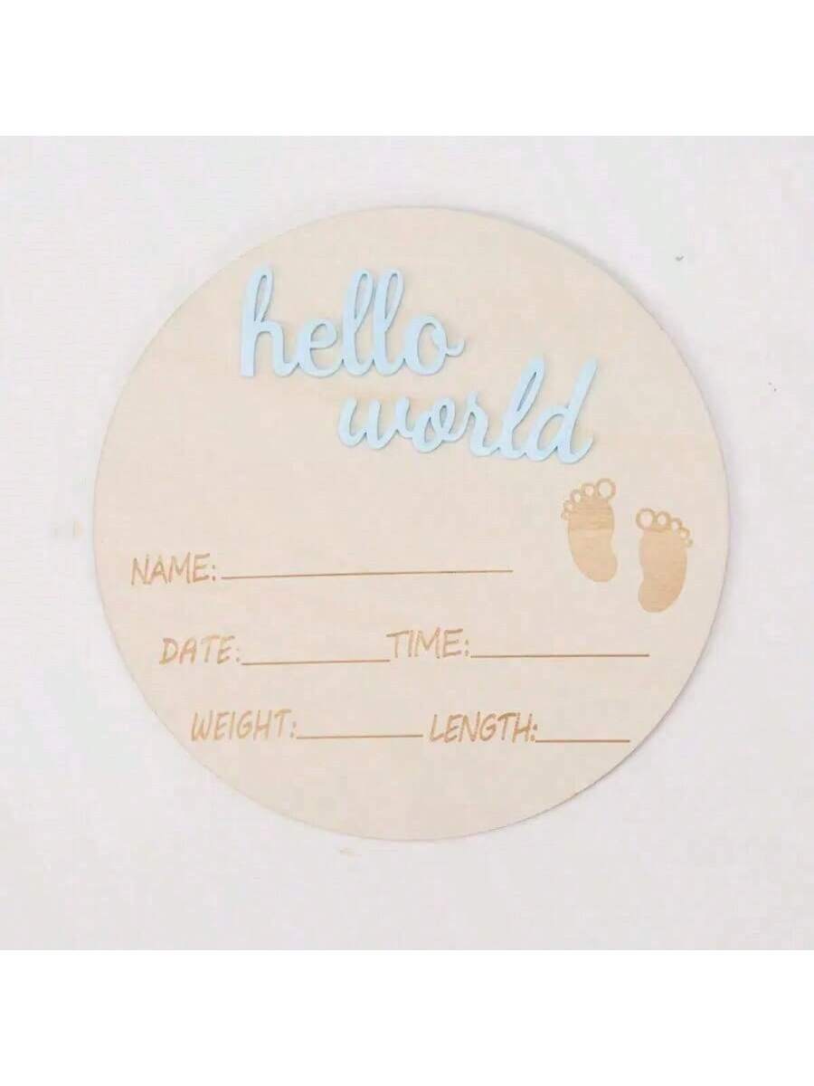 1pc Wooden Milestone Growth Chart, Baby Pregnancy & Birth Record Plaque, Photography Propsbaby Shower Family Decorations Gifts