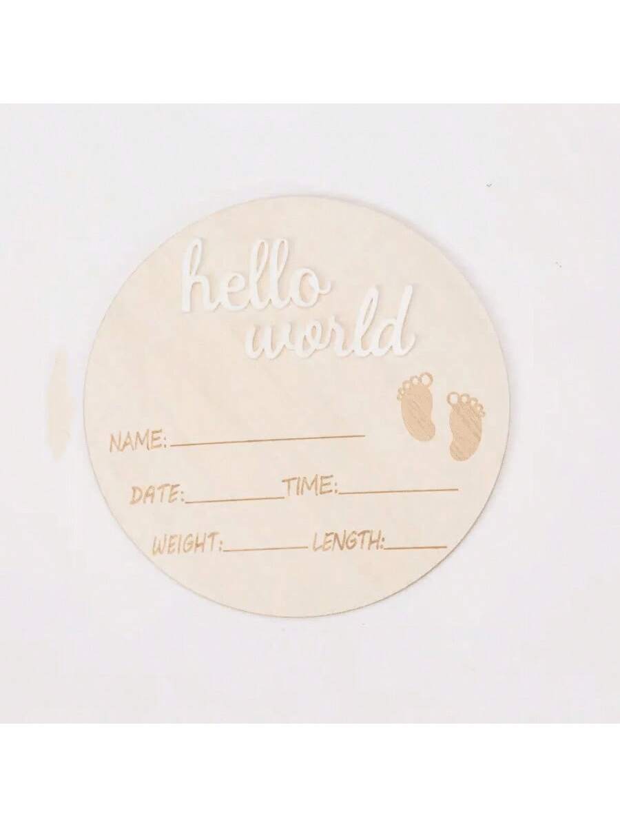 1pc Wooden Milestone Growth Chart, Baby Pregnancy & Birth Record Plaque, Photography Propsbaby Shower Family Decorations Gifts