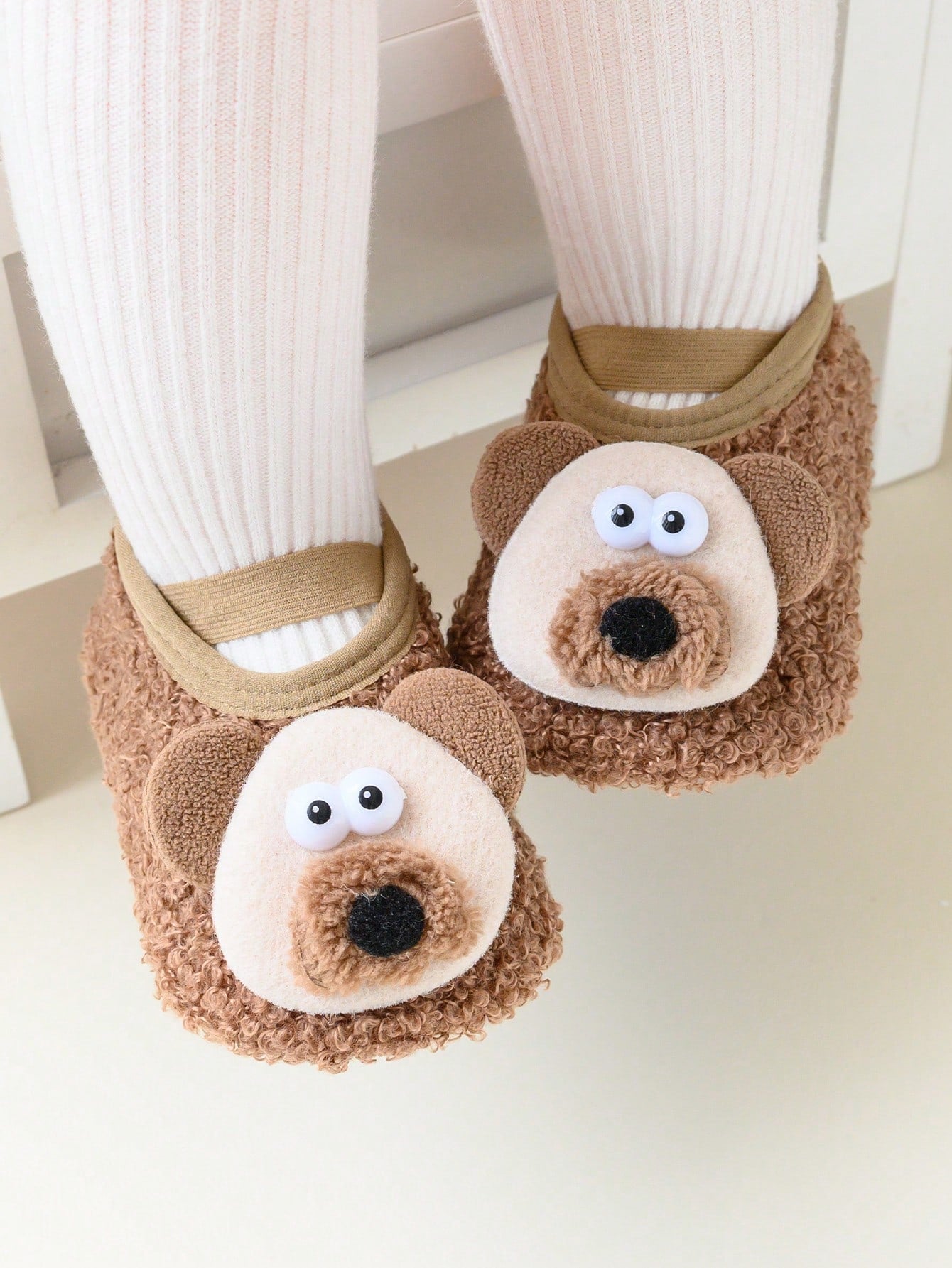 1 Pair Autumn/Winter New Kids Baby Anti-Slip Fluffy Puppy Design Thicken Floor Leg Warmers, Soft Cute Puppy Leg Warmers Perfect For Indoors, Daily Wear & Gatherings