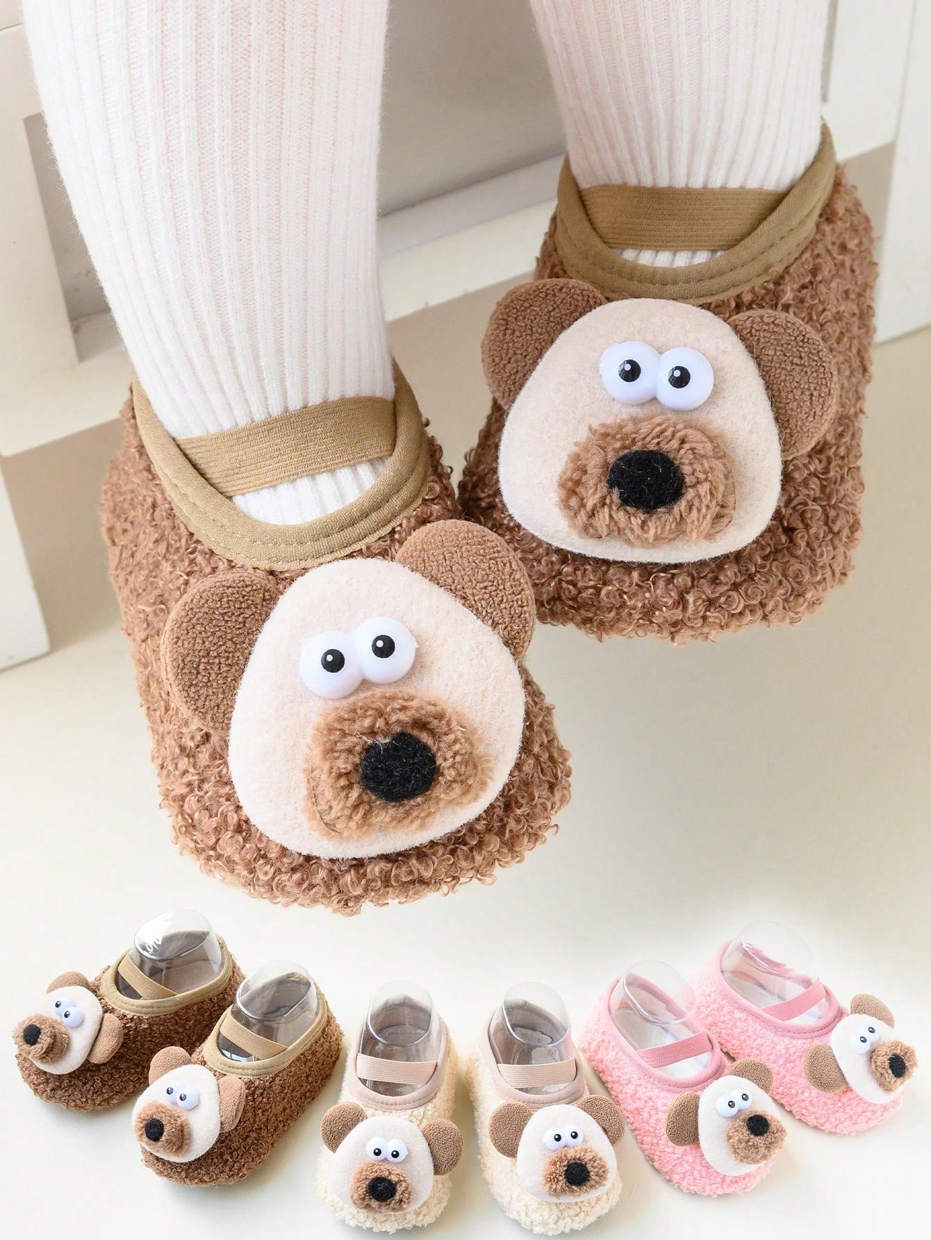 1 Pair Autumn/Winter New Kids Baby Anti-Slip Fluffy Puppy Design Thicken Floor Leg Warmers, Soft Cute Puppy Leg Warmers Perfect For Indoors, Daily Wear & Gatherings