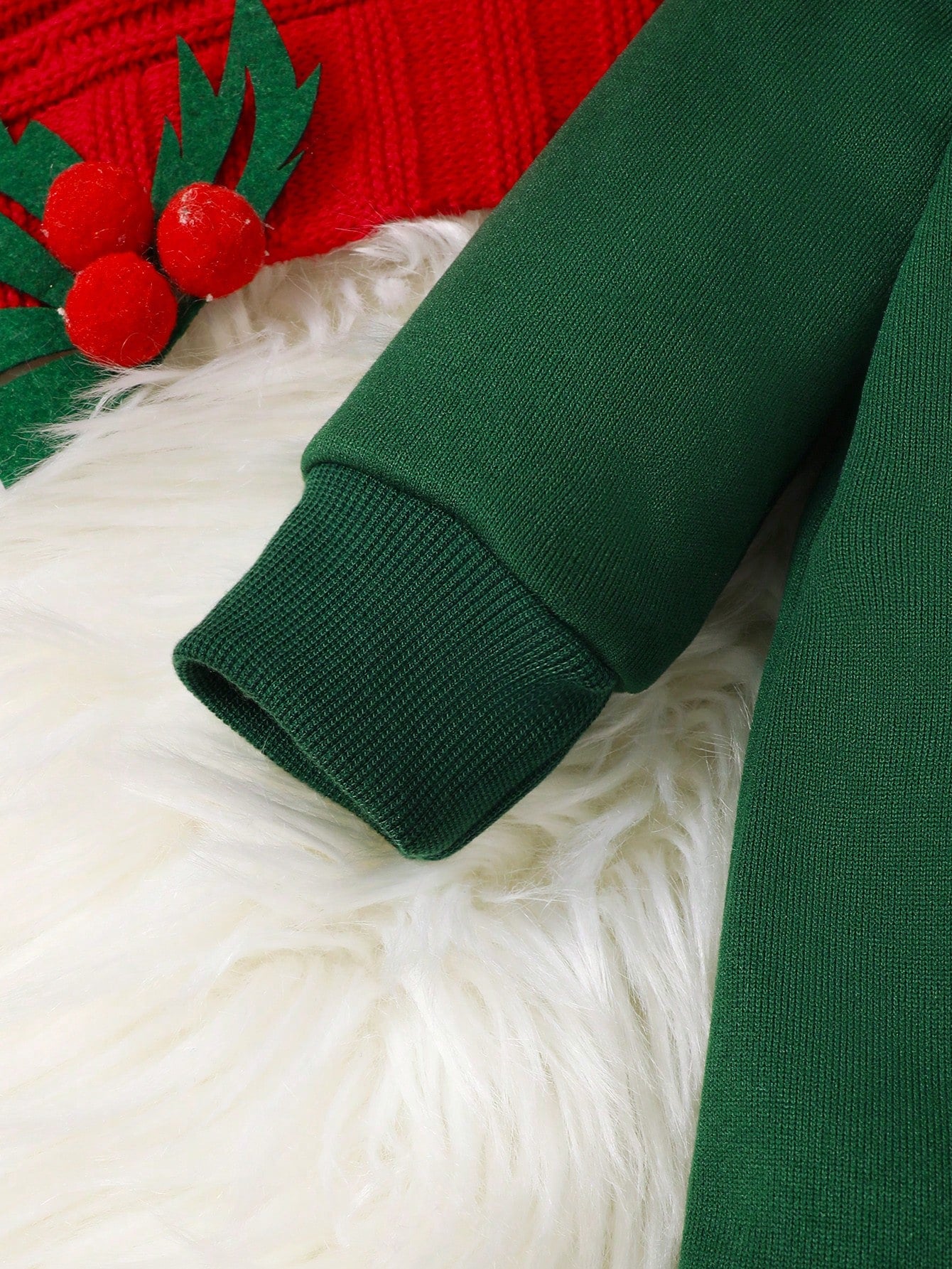 Christmas Party Cute Deer Embroidery Autumn And Winter New Baby Clothes Christmas Red Hooded Romper Jumpsuit Toddler Infant Baby Girl Boy Playsuit Plush Sweatshirt Fabric Winter Thick Outfits(0-24M)
