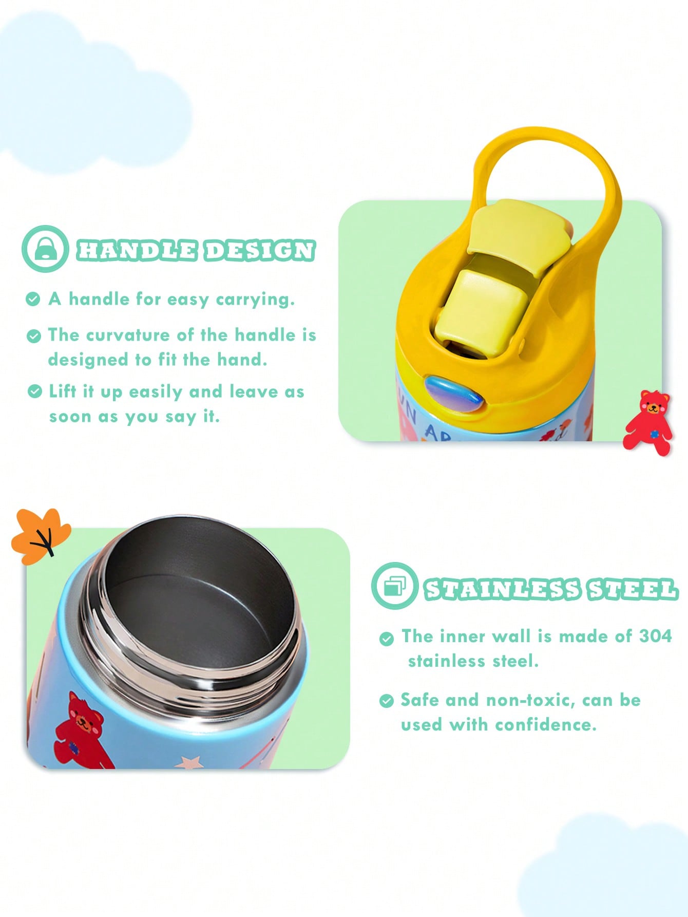 CoComelon X  16oz Cartoon Character & Letter Pattern Thermal Insulated Tumbler