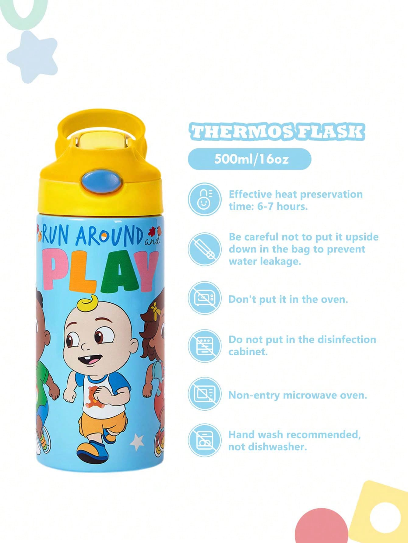 CoComelon X  16oz Cartoon Character & Letter Pattern Thermal Insulated Tumbler