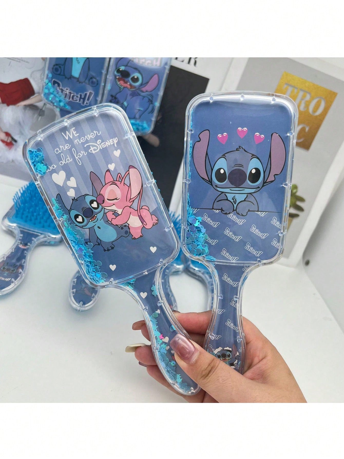 Disney Disney 1Pc Fashion Cute Stitch Cartoon Hair Brush Comb Painless Brush With Soft Bristles For Easy Styling And Detangling - Suitable For Women - Say Goodbye To Tangles And Hello To Happier Hair