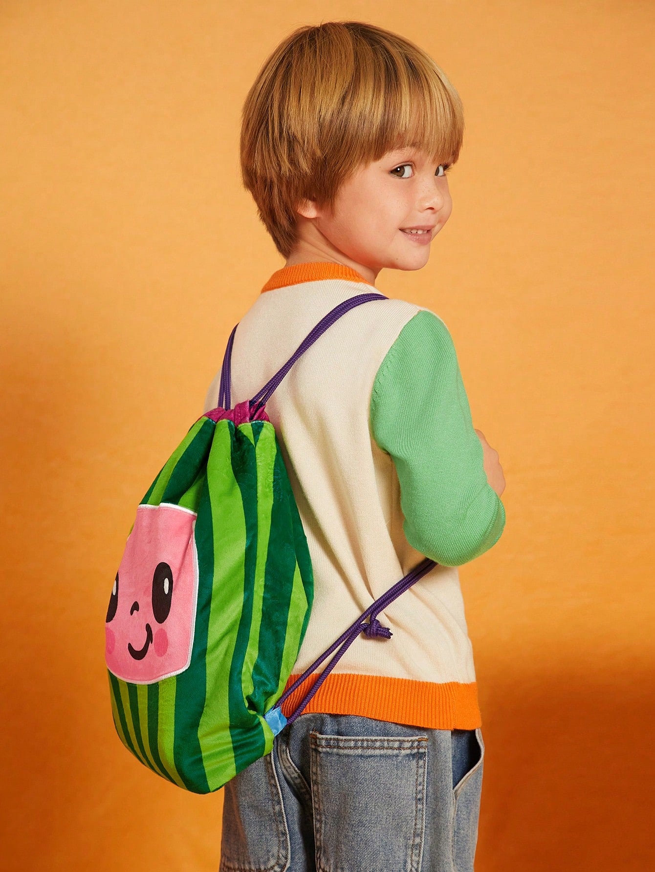 CoComelon X  Cartoon Watermelon Design Drawstring Backpack