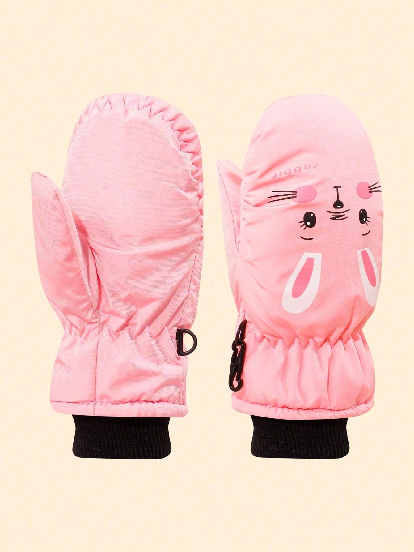 1 Pair Cute Cartoon Infant/Toddler Padded Waterproof Winter Outdoor Snow Play Warm Anti-Freeze Ski Gloves For Boys & Girls