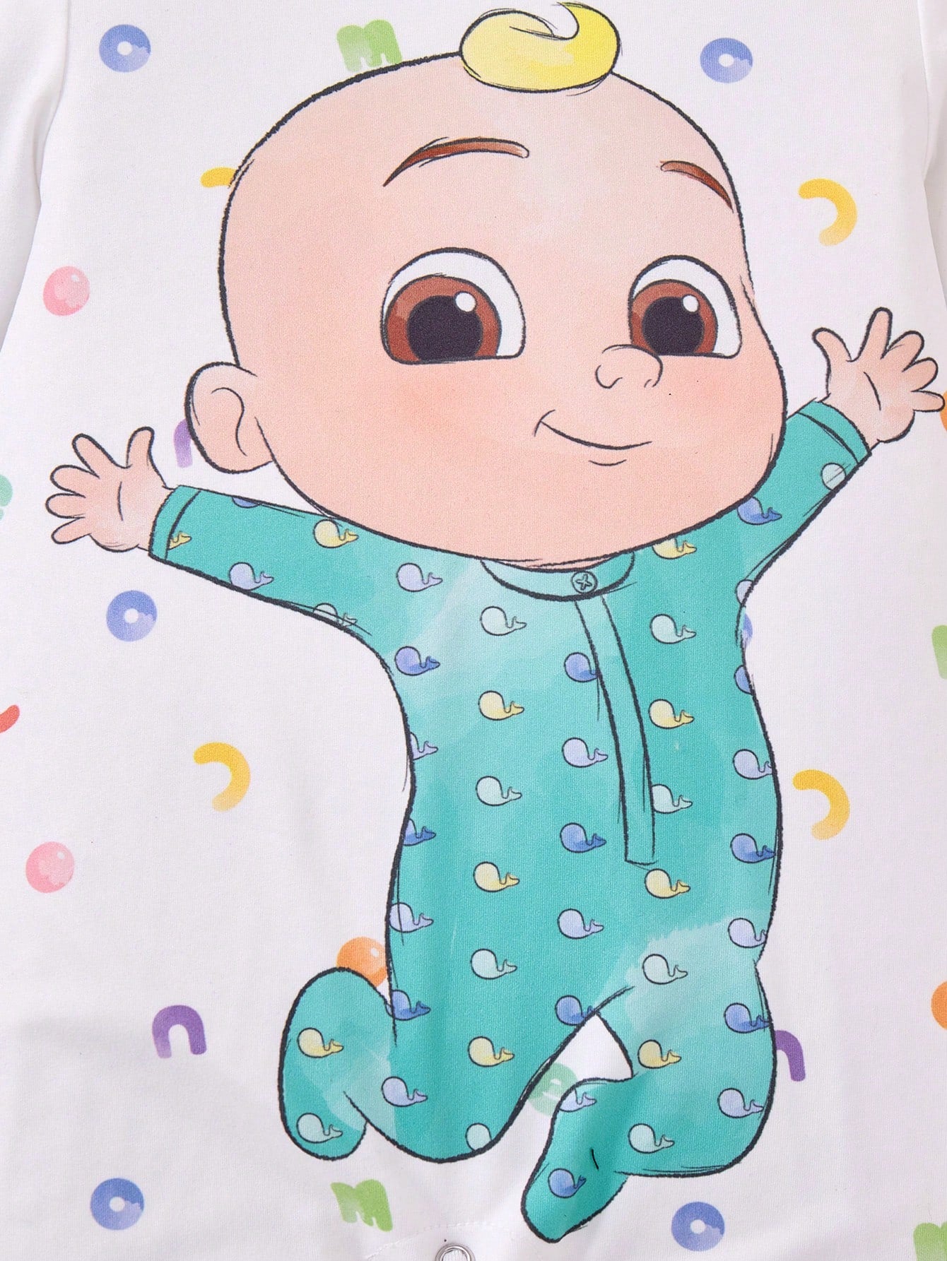 CoComelon X  2pcs Baby Boy Cartoon Print Knitted Round Neck Jumpsuit , Autumn/Winter