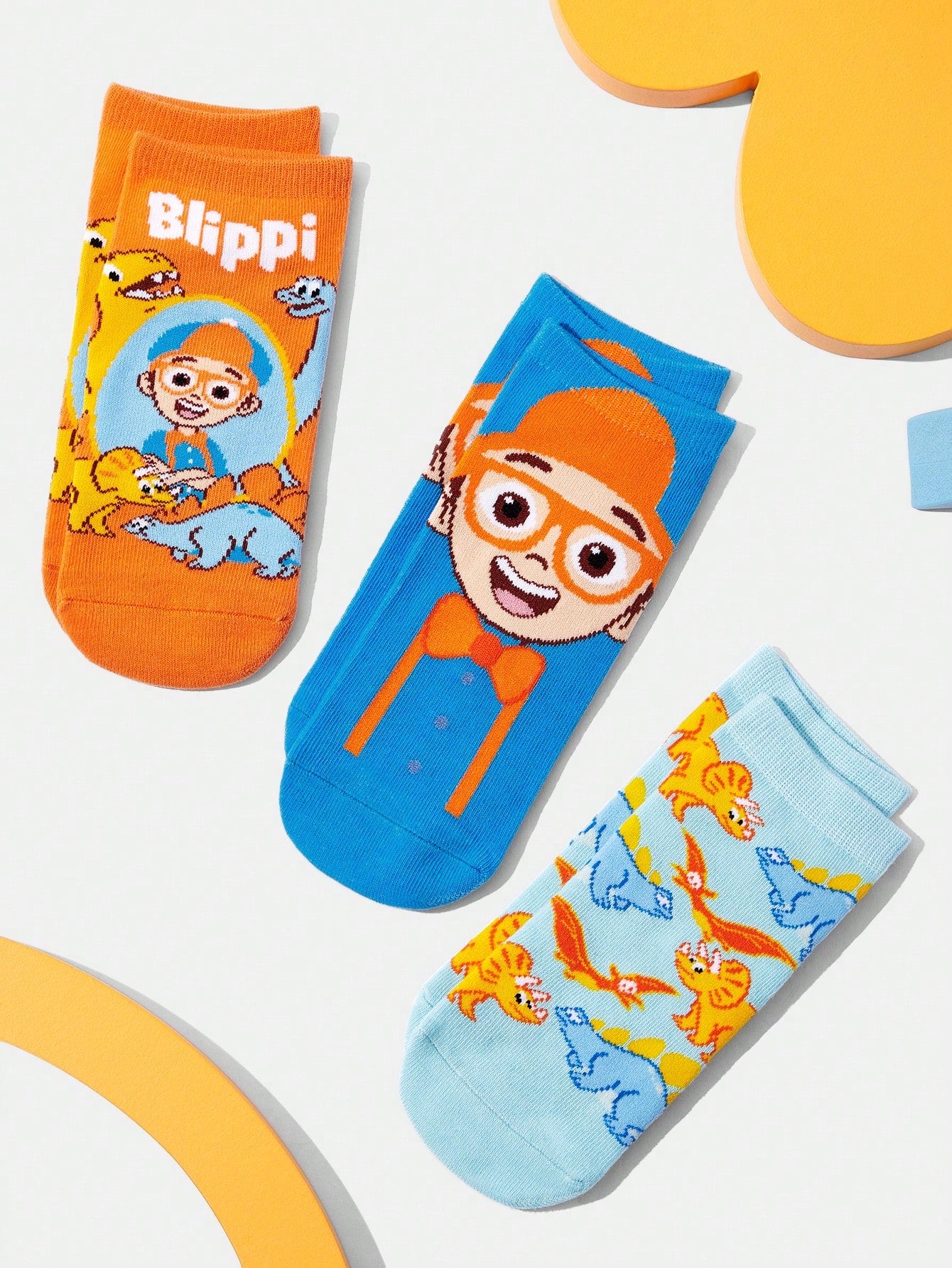 CoComelon X  2 Pairs Cute Cartoon Character & Floral Pattern Contrast Color Kids Socks