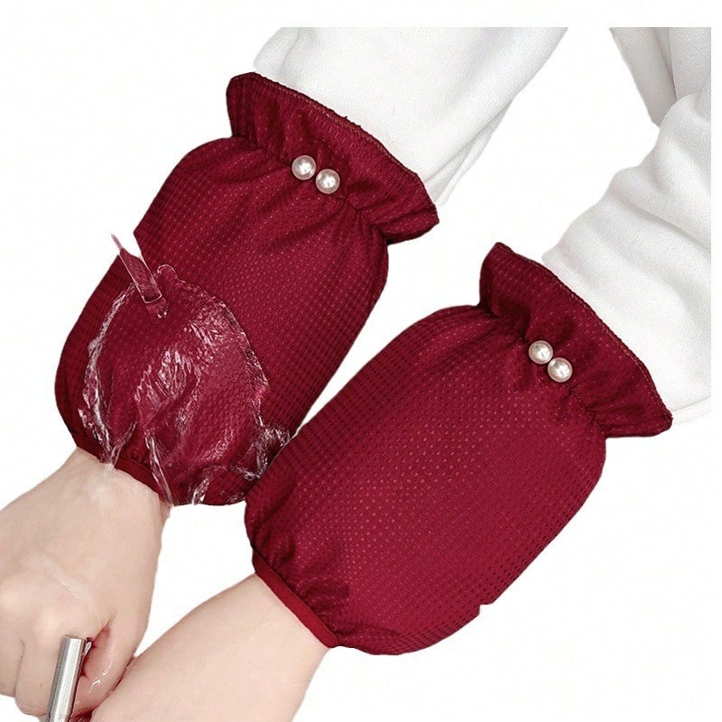 Korean Version Autumn And Winter Cute Short Waterproof Sleeves, Kitchen Work Anti Fouling And Oil Proof Sleeves, Adult Student Work Sleeves