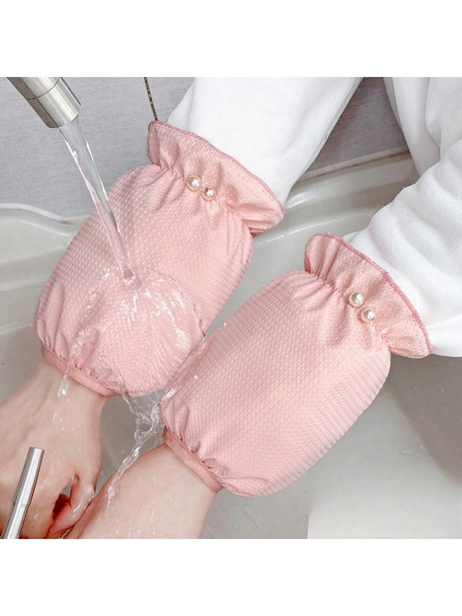 Korean Version Autumn And Winter Cute Short Waterproof Sleeves, Kitchen Work Anti Fouling And Oil Proof Sleeves, Adult Student Work Sleeves