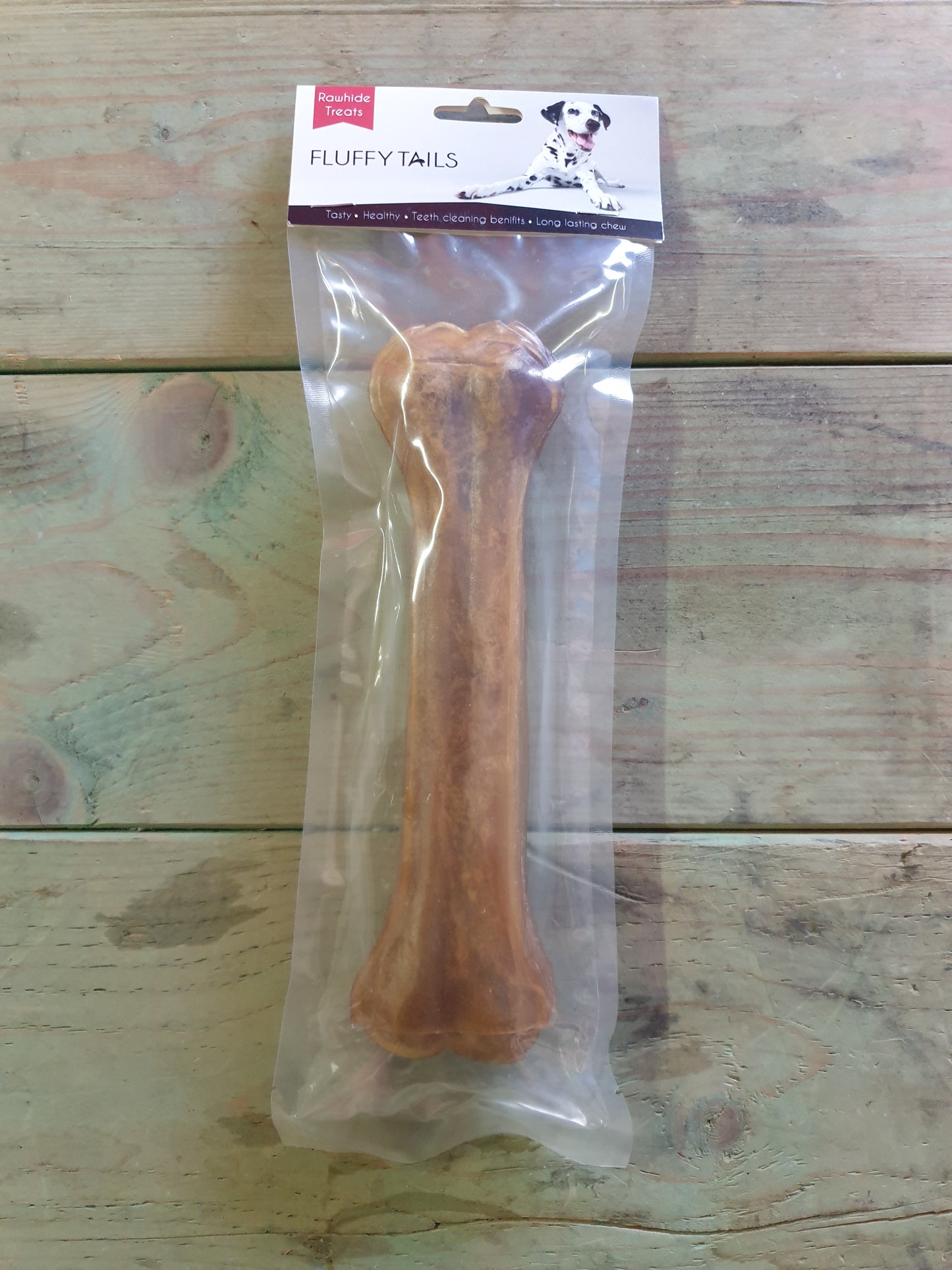 Fluffy Tails Rawhide natural pressed Bone  1pc