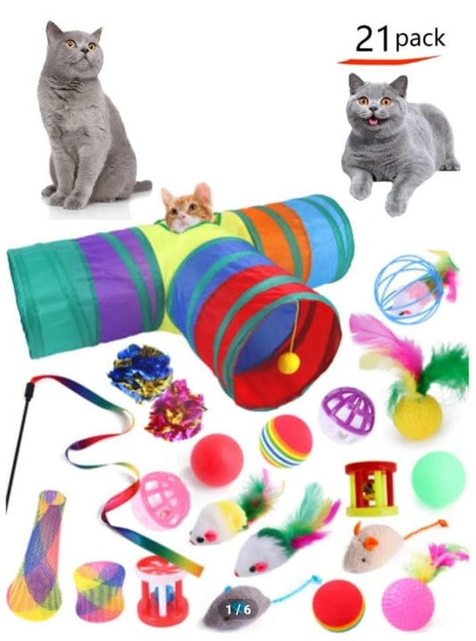 21pcs foldable cat tunnel set for cat for play
