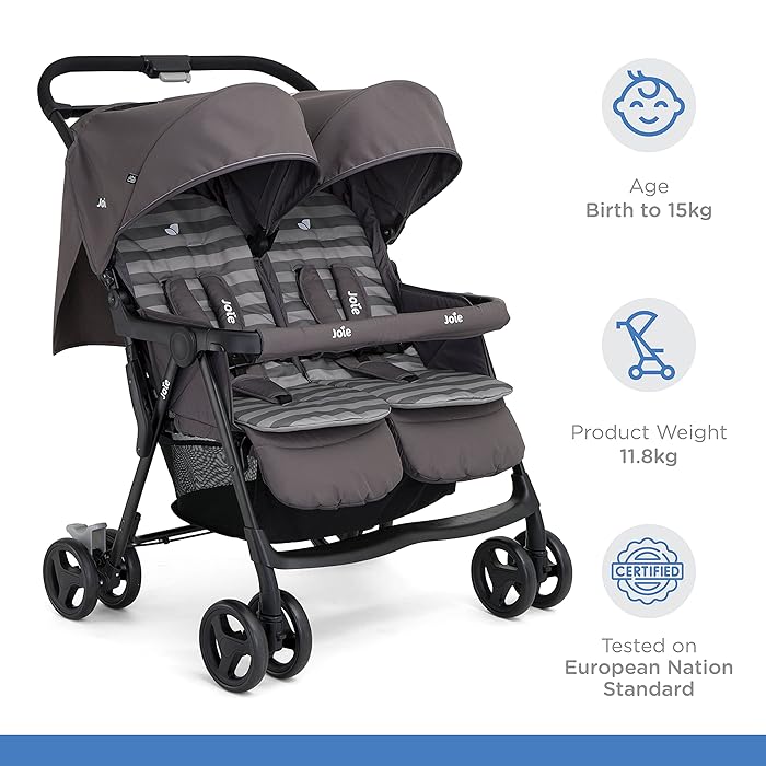 Joie Aire Twin Baby Stroller Portable Lightweight Double Buggy