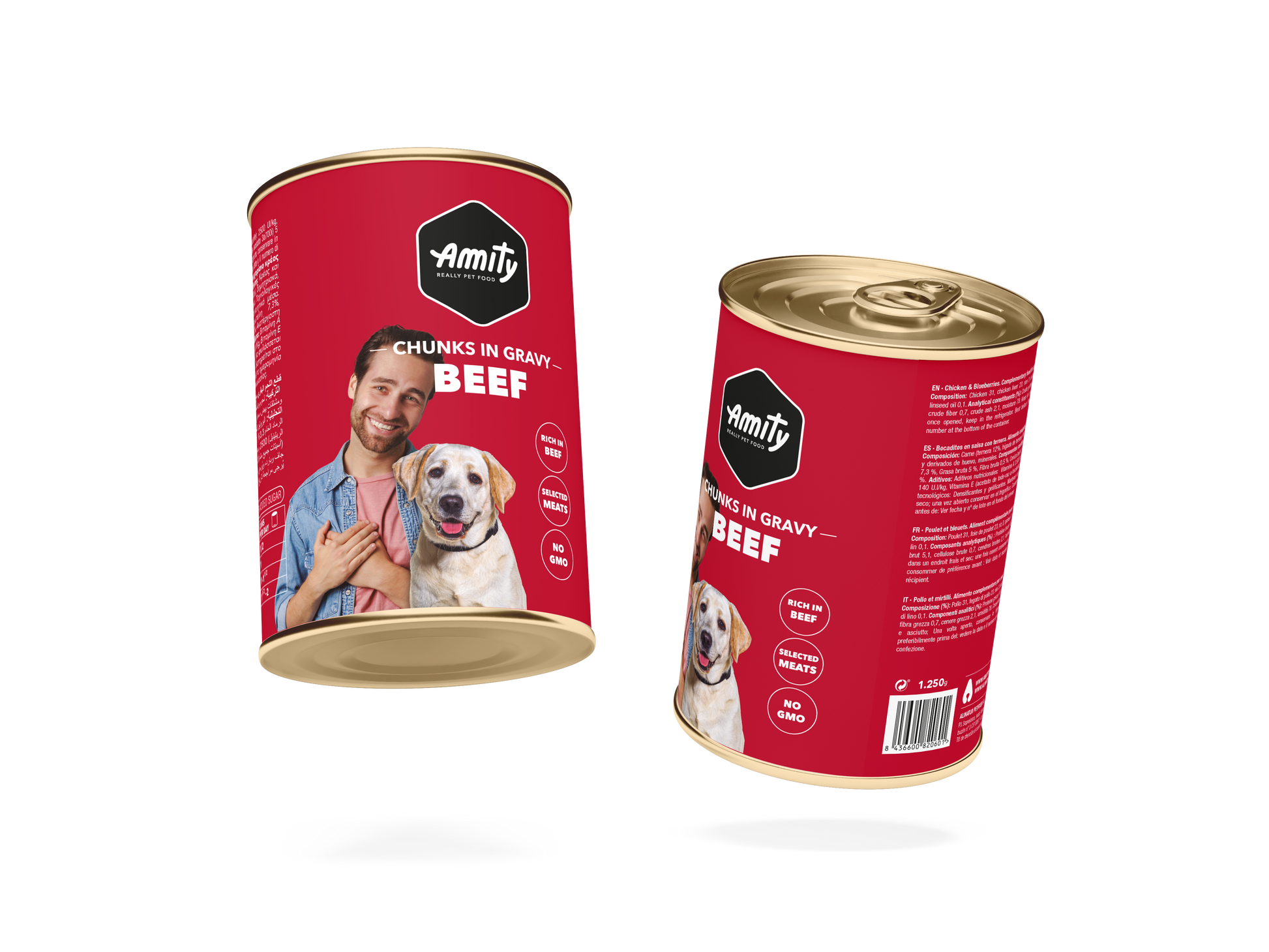 AMITY DOG BEEF CHUNKS IN GRAVY-1250g - SAFICCO