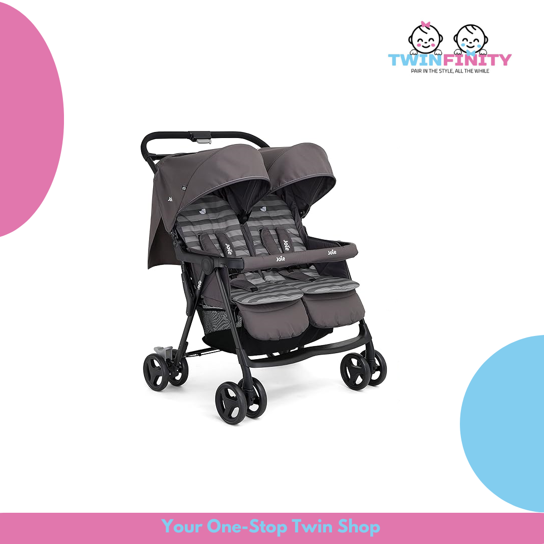 Joie Aire Twin Baby Stroller Portable Lightweight Double Buggy wit SAFICCO