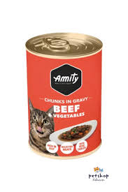 AMITY CAT CHUNKS IN GRAVY- chicken and beef&vegetable 415g - SAFICCO