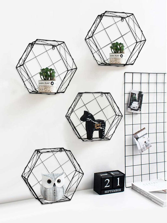 Hexagon Iron Cantilever Wall Shelf 1pc