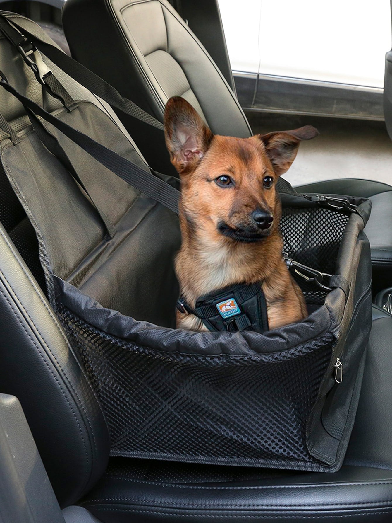 1pc Contrast Mesh Car Seat Dog Carrier Basket