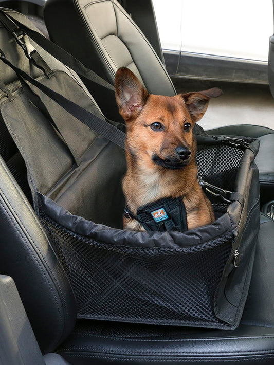 1pc Contrast Mesh Car Seat Dog Carrier Basket