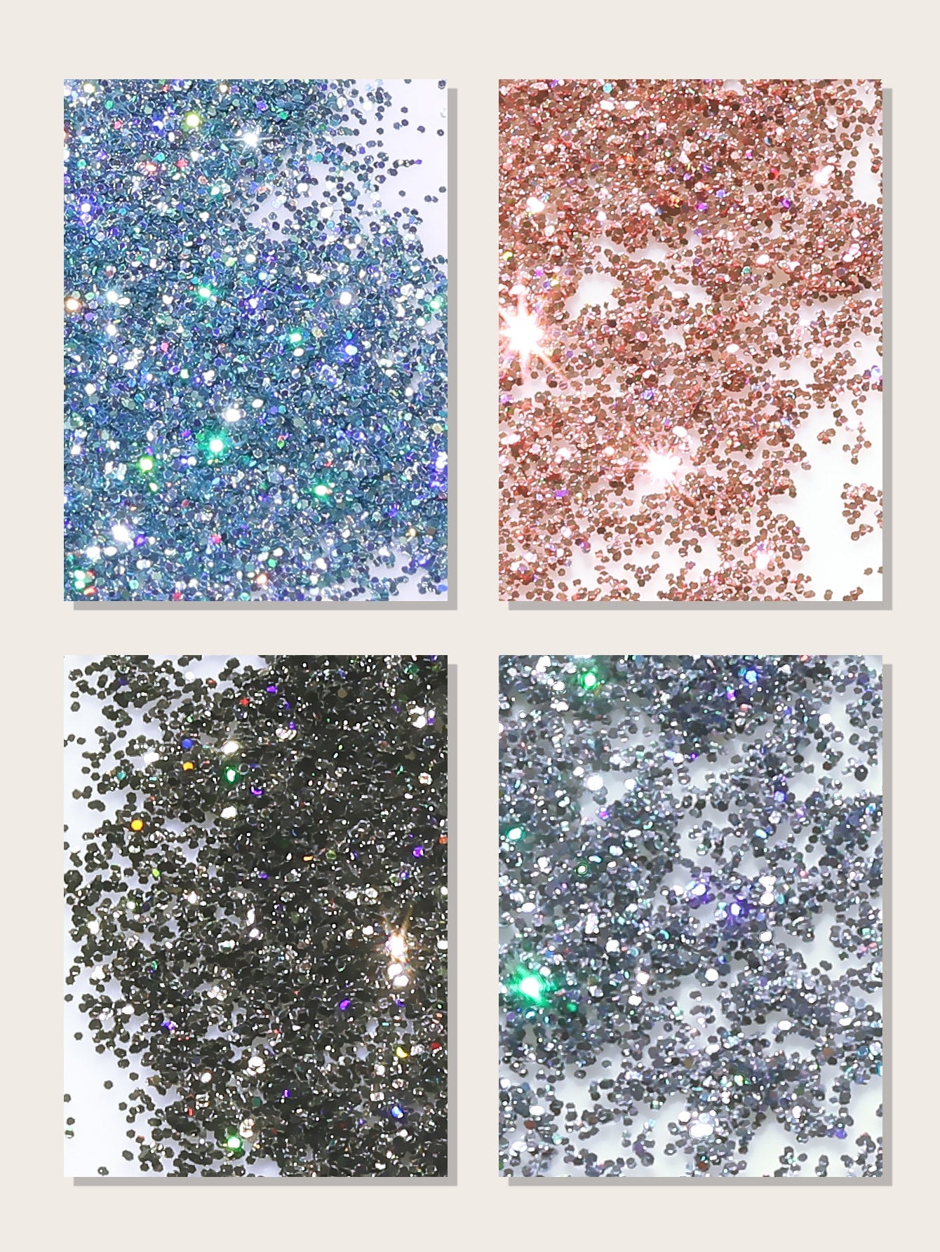 4boxes Nail Art Glitter Powder