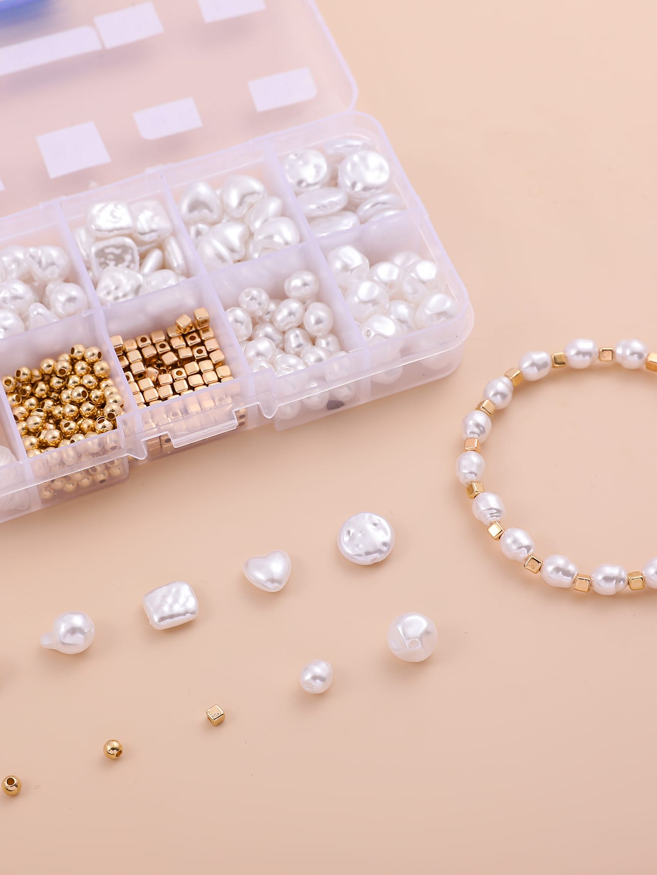 DIY Faux Pearl Beaded Bracelet Set