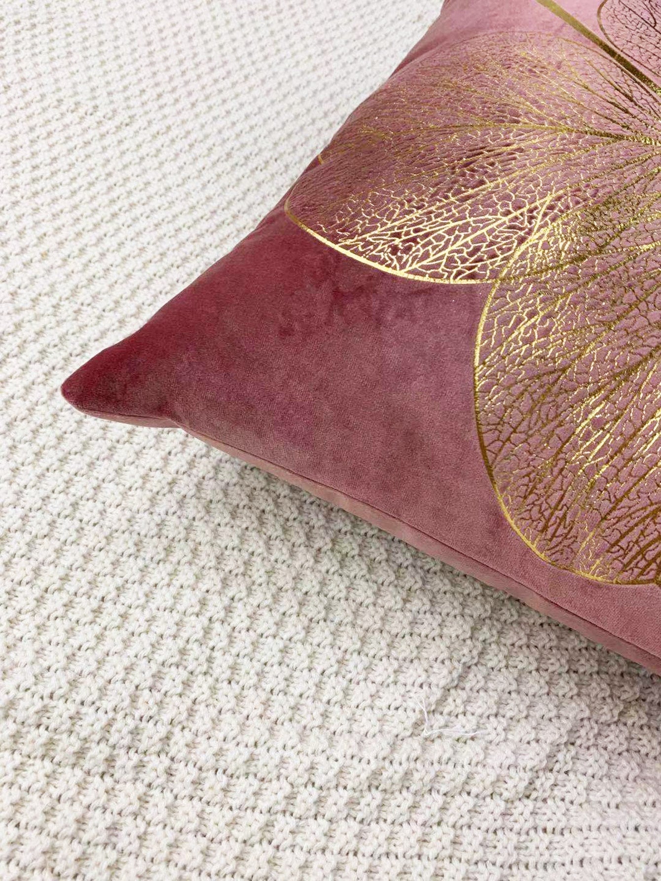 Metallic Leaf Cushion Cover Without Filler