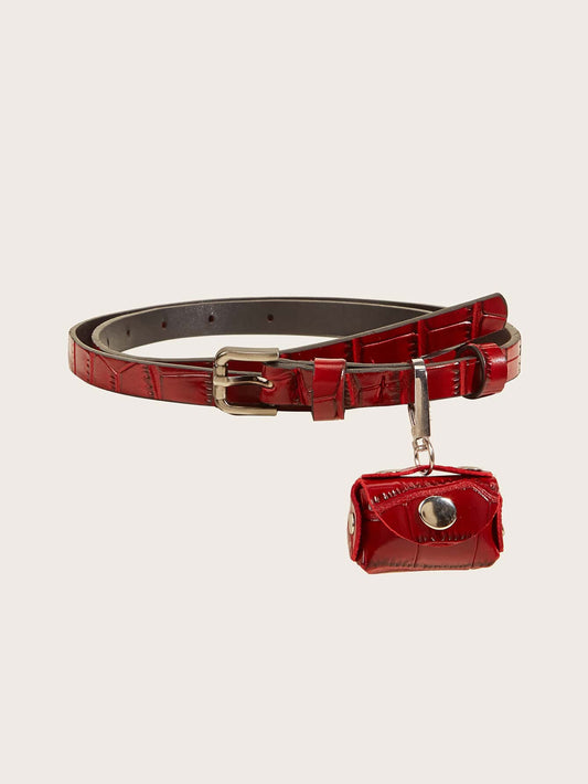 PU Leather Belt With Bag