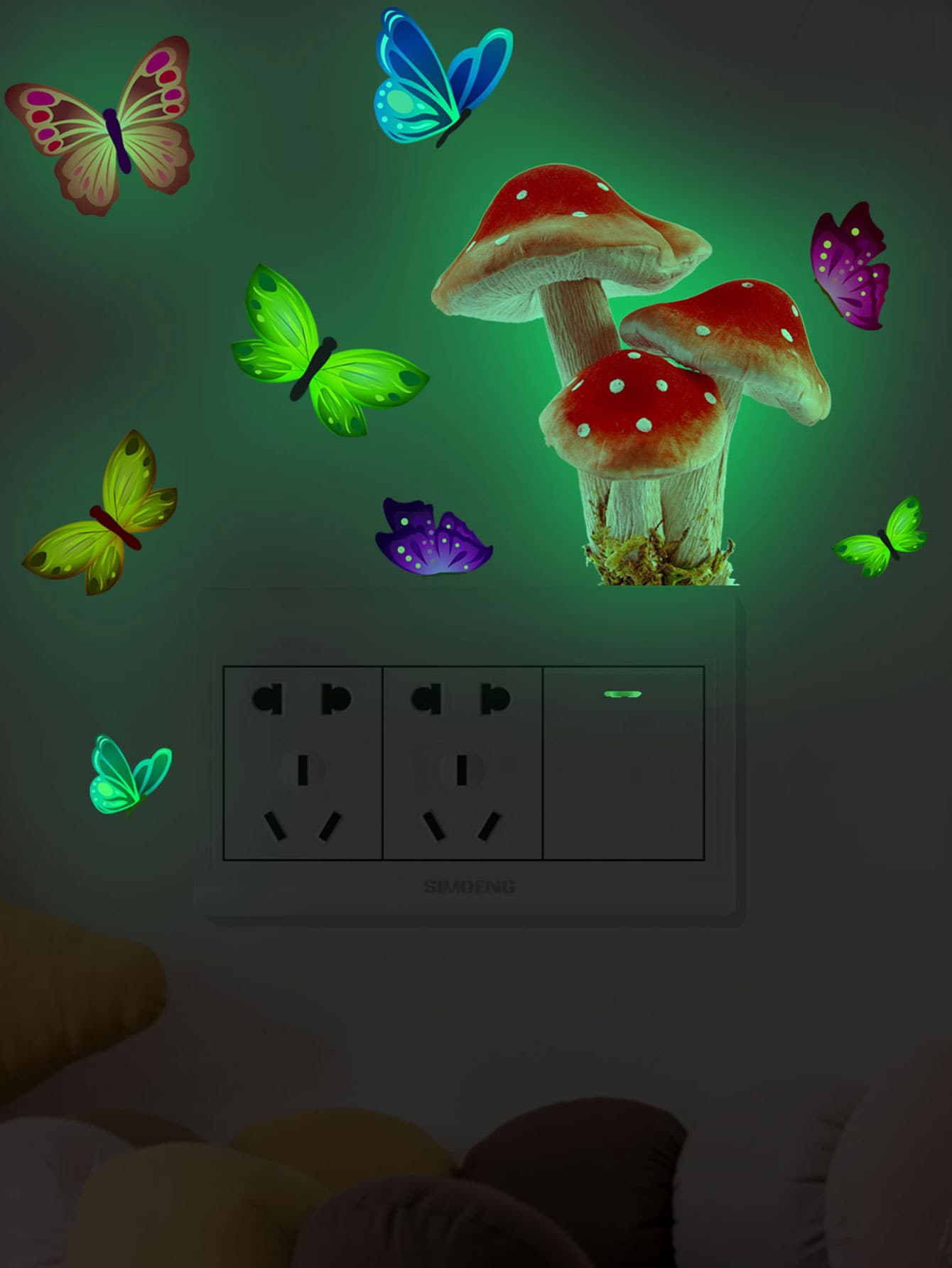 Mushroom Print Light Switch Sticker
