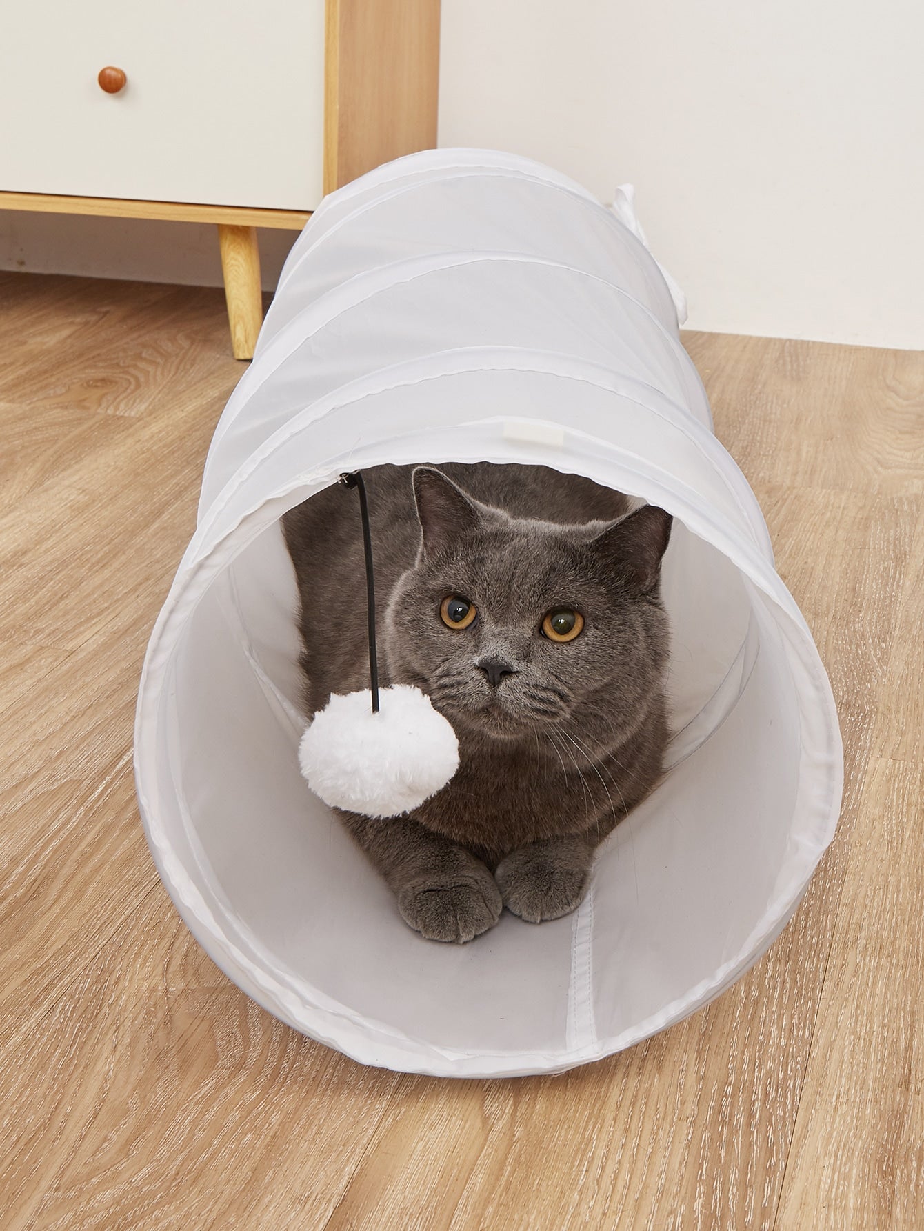 1pc Solid Color Foldable Cat Tunnel